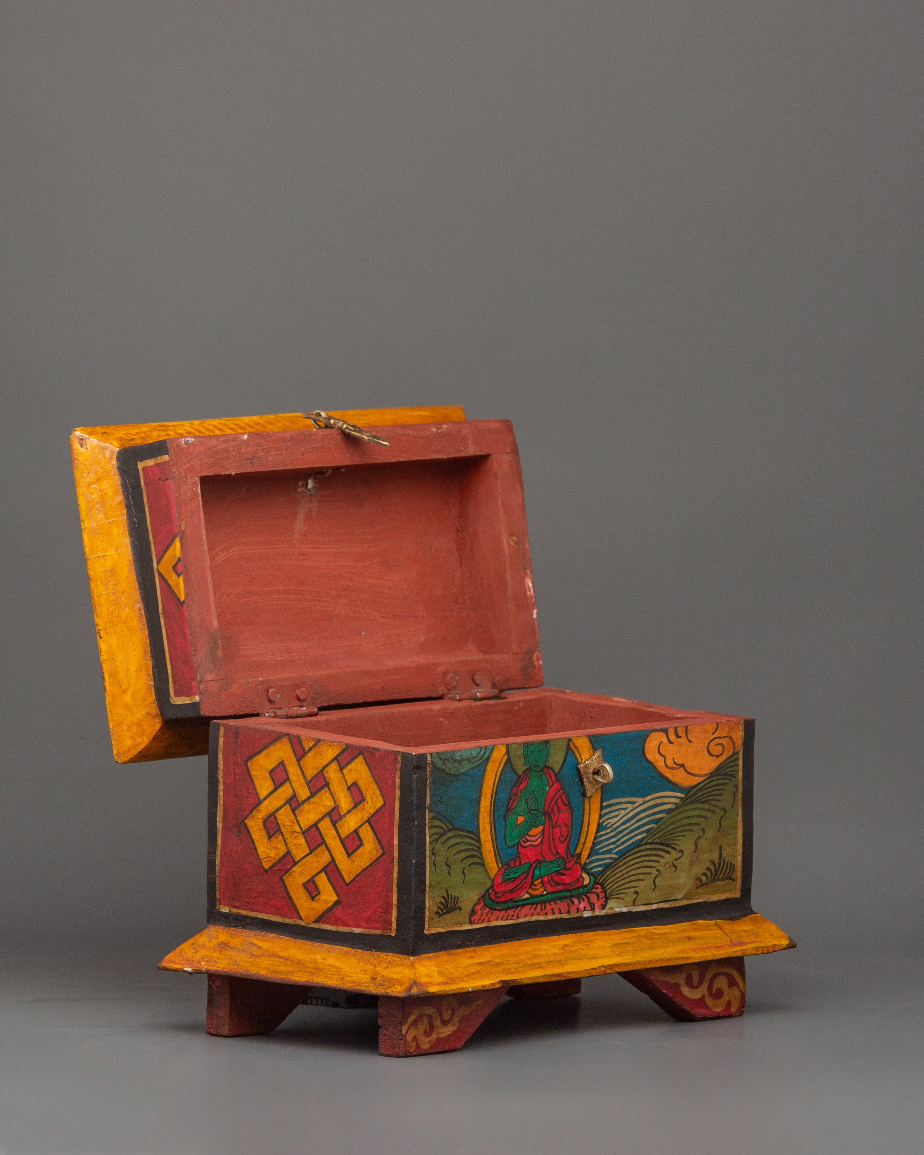 Box with Amoghasiddhi Buddha Painting | Hand-Painted Sacred Storage