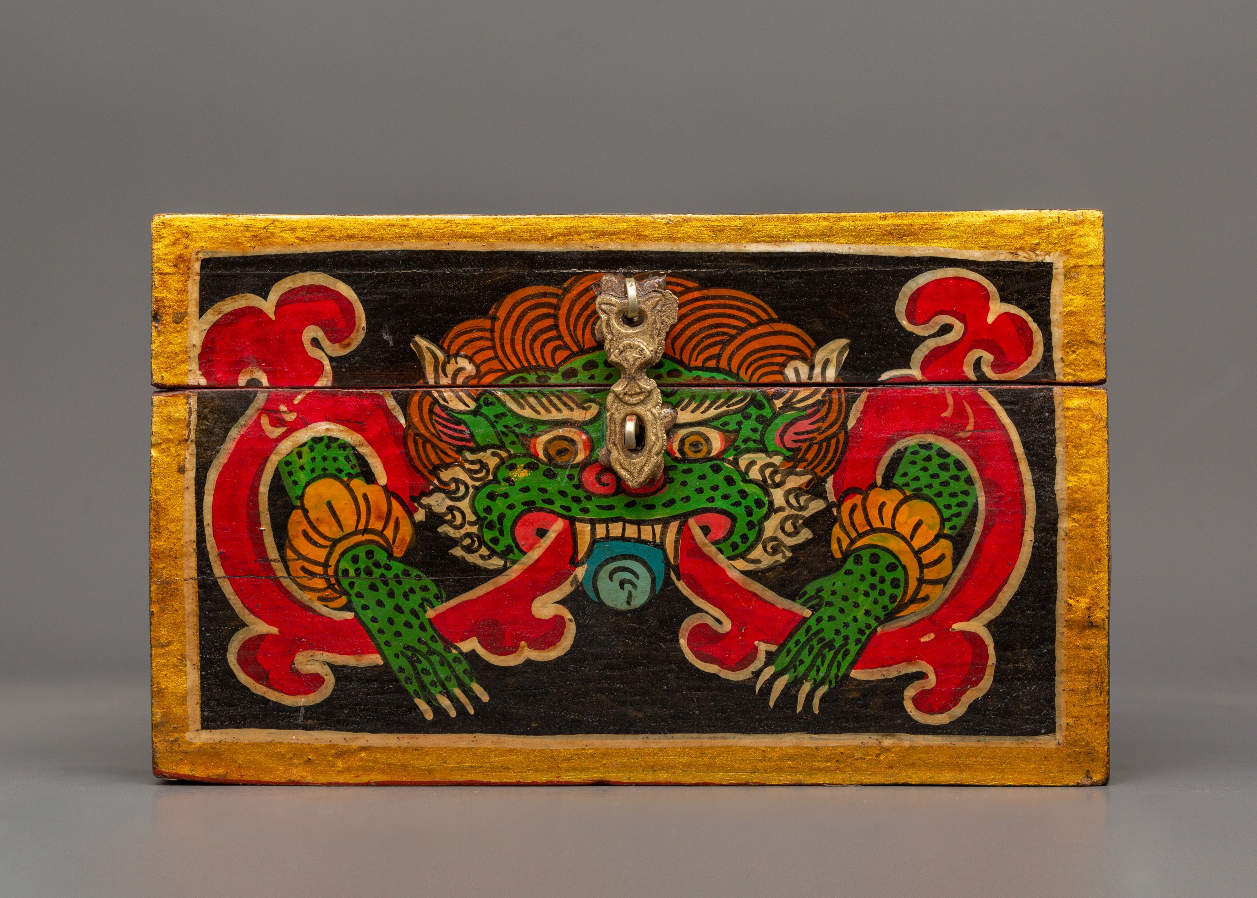 Hand-Painted Tibetan Wooden Box | Colorful Himalayan Home Decor