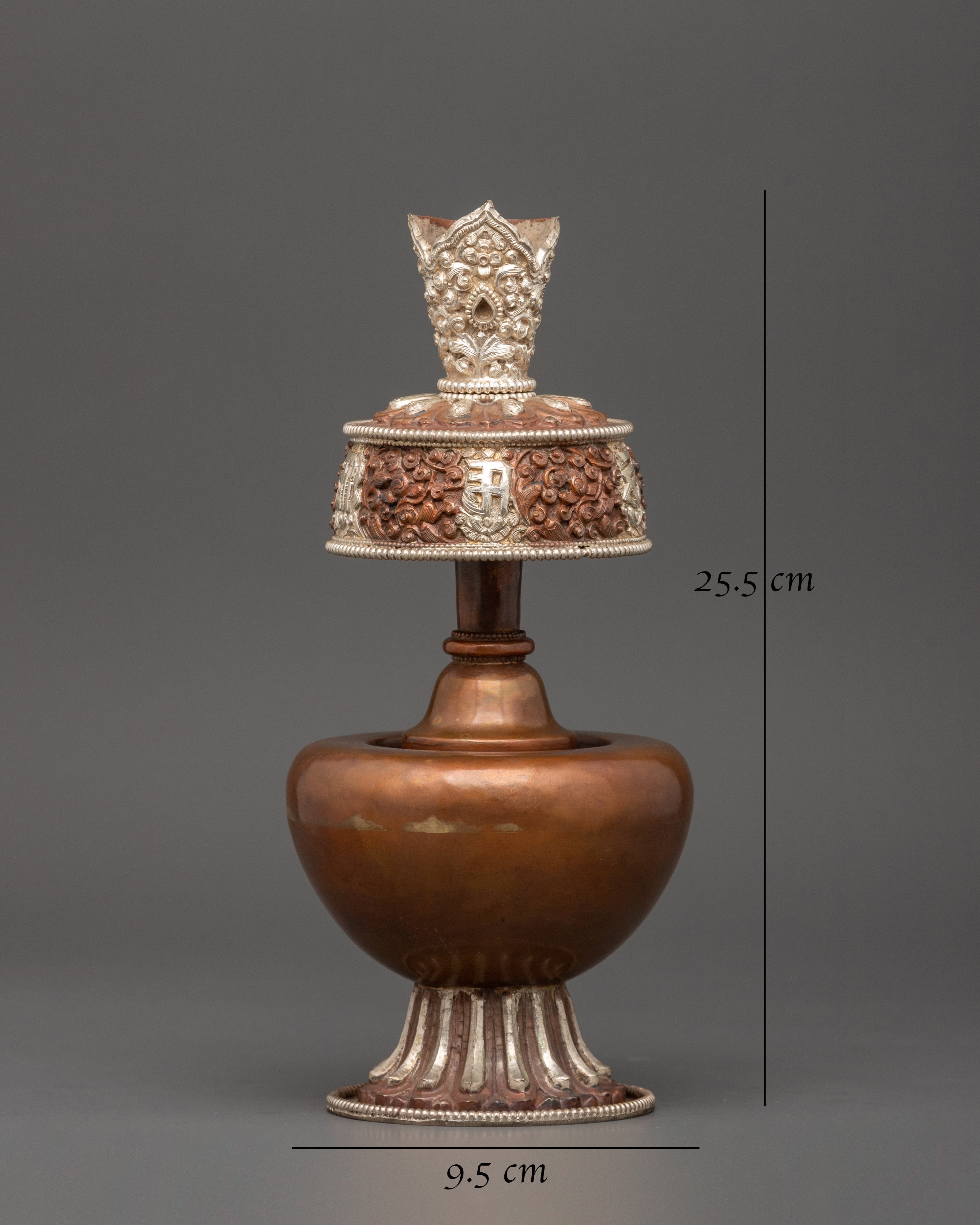 Bhumba for Ritual Ceremonies | Copper Ritual Vase with Silver Plating