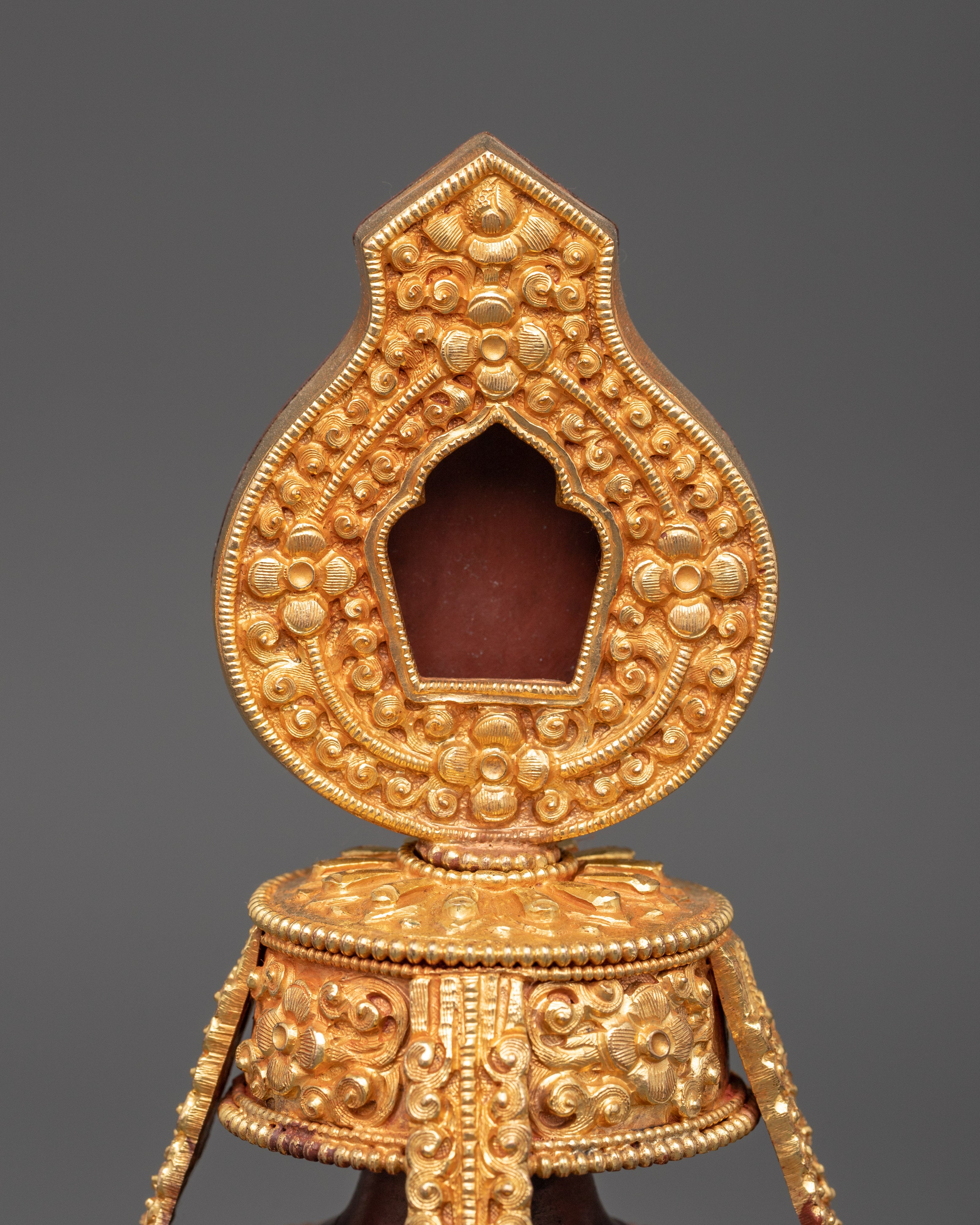Gold Plated Long Life Vase | Tibetan Copper Longevity Vase