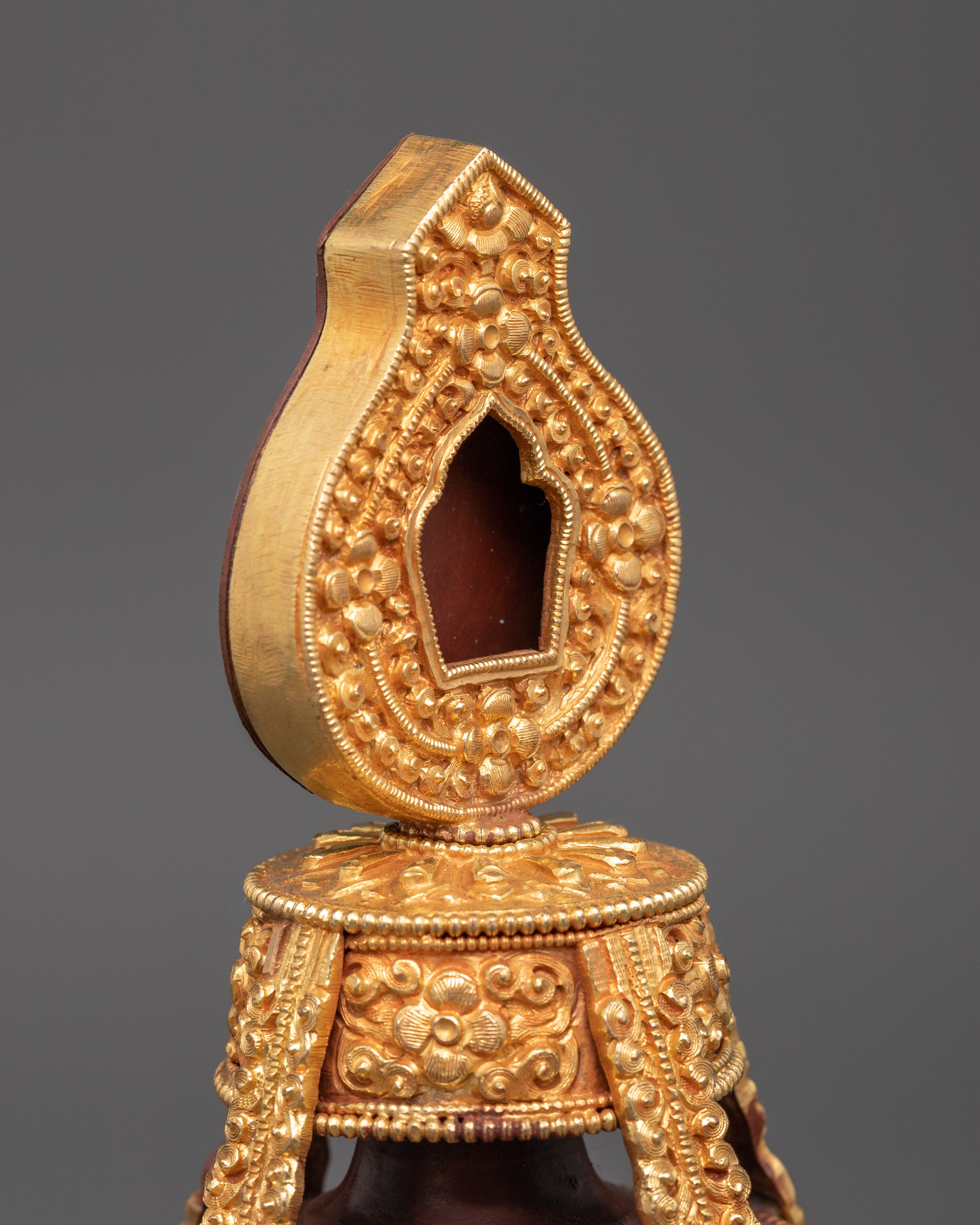 Gold Plated Long Life Vase | Tibetan Copper Longevity Vase