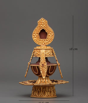 Gold Plated Long Life Vase | Tibetan Copper Longevity Vase