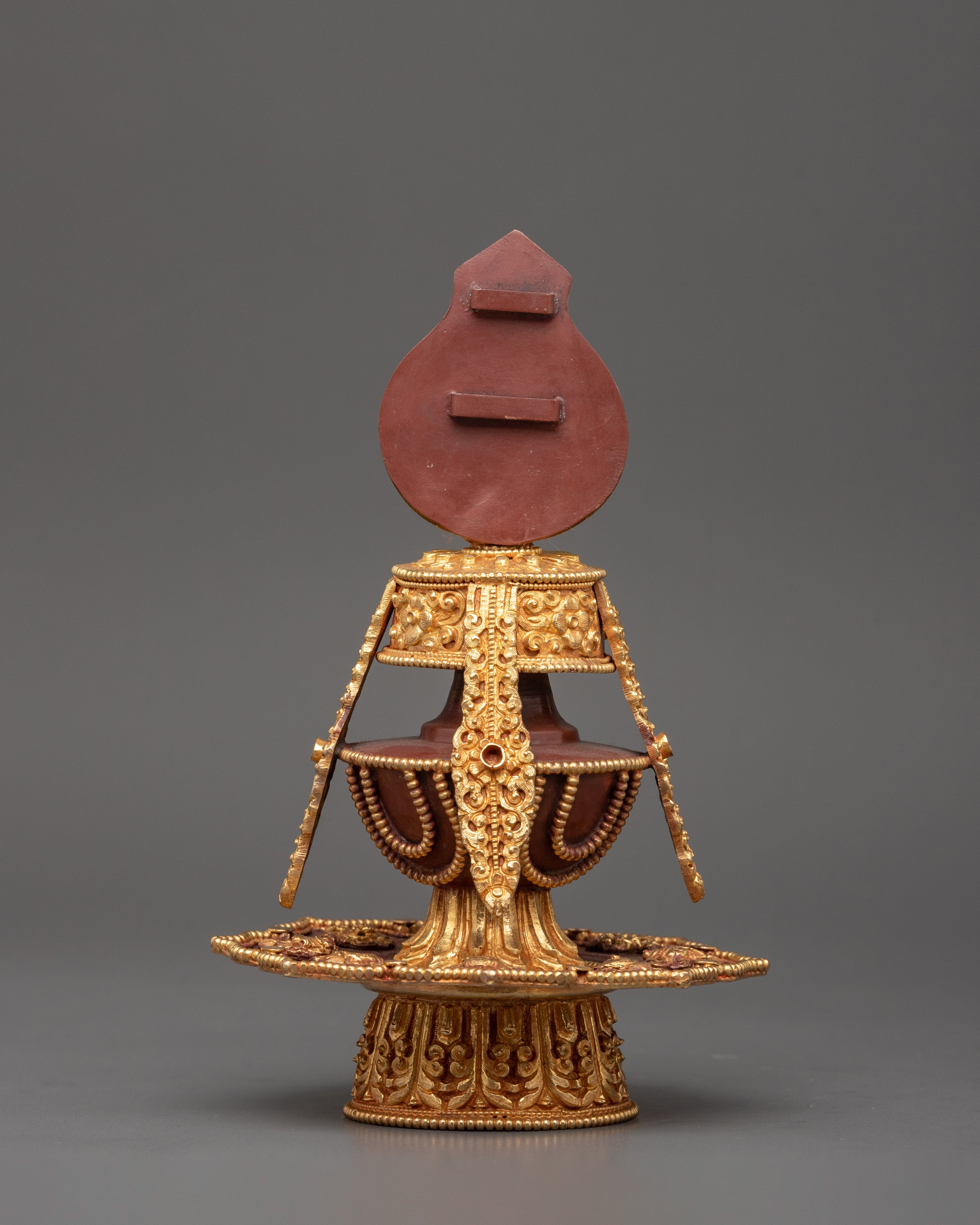 Gold Plated Long Life Vase | Tibetan Copper Longevity Vase