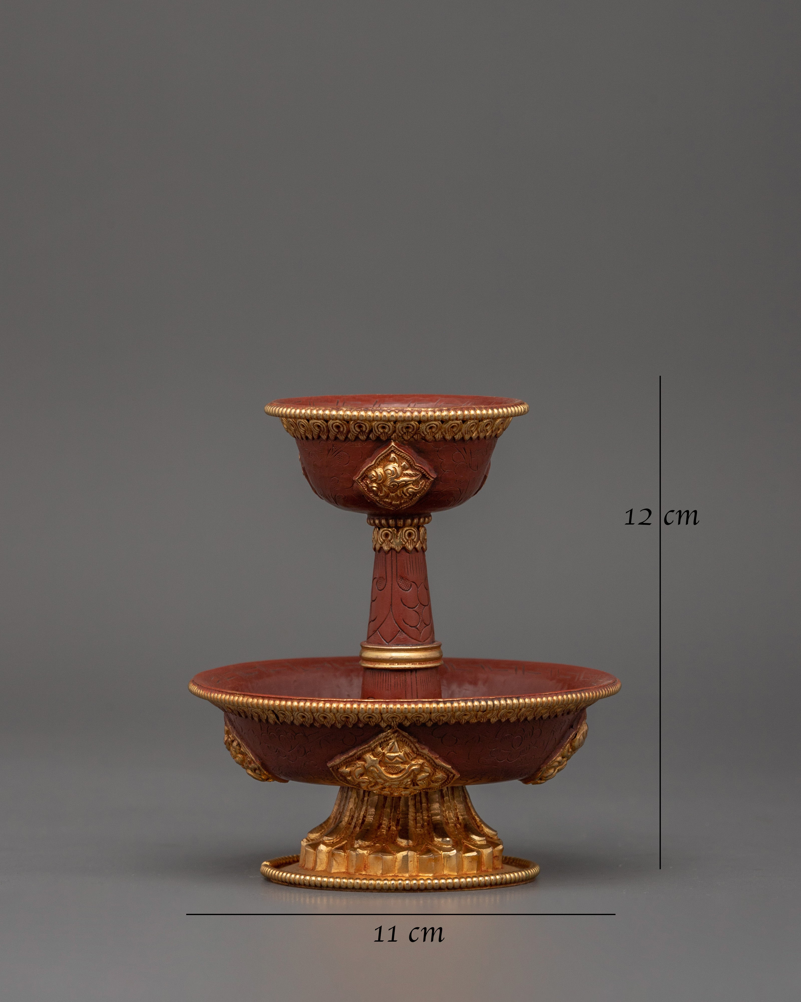Gold-Plated Copper Serkyem Set |  Tibetan Tea Offering Vessel