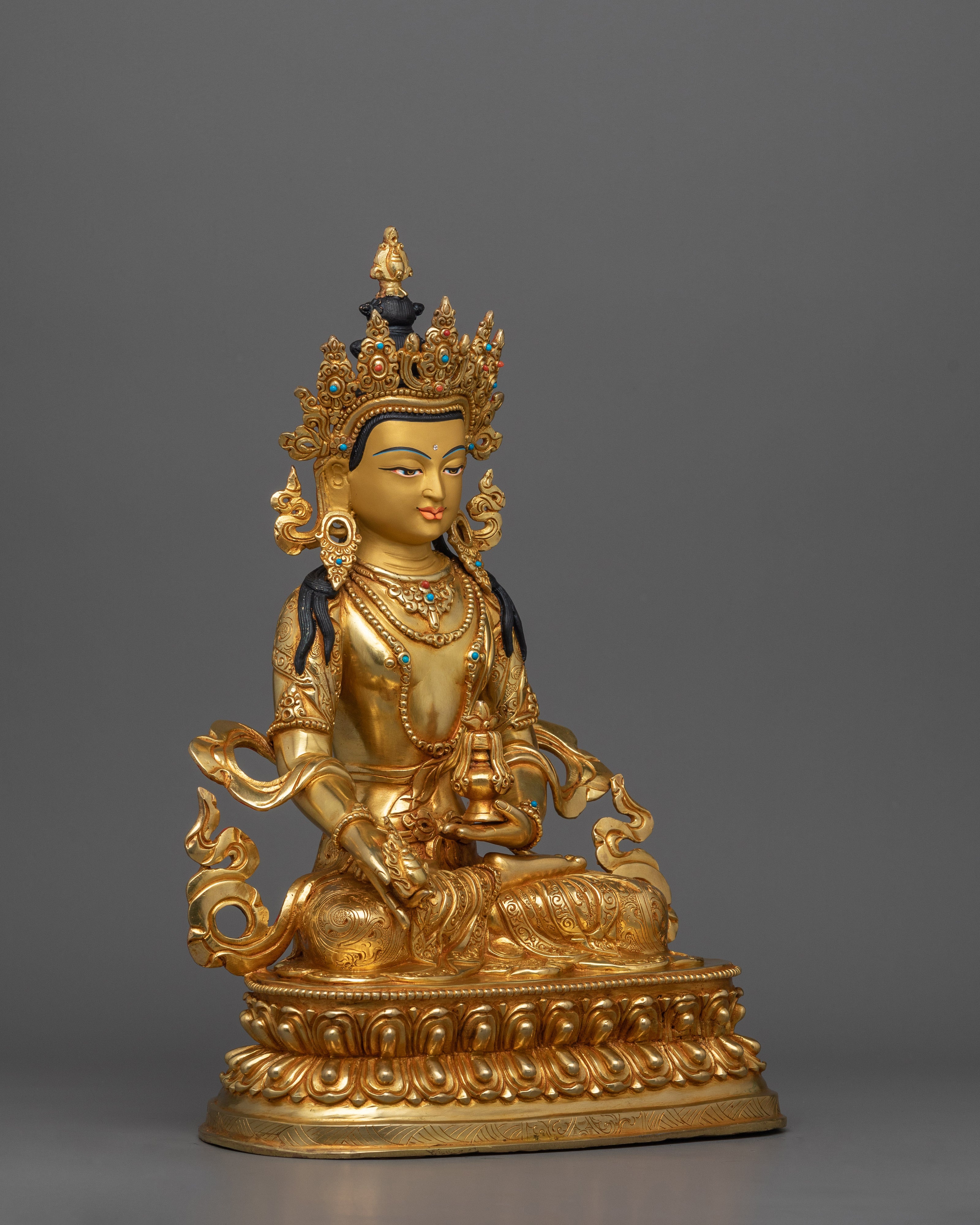 Kshitigarbha Tibetan Hand-crafted Statue | Tibetan Altar Zen Decor