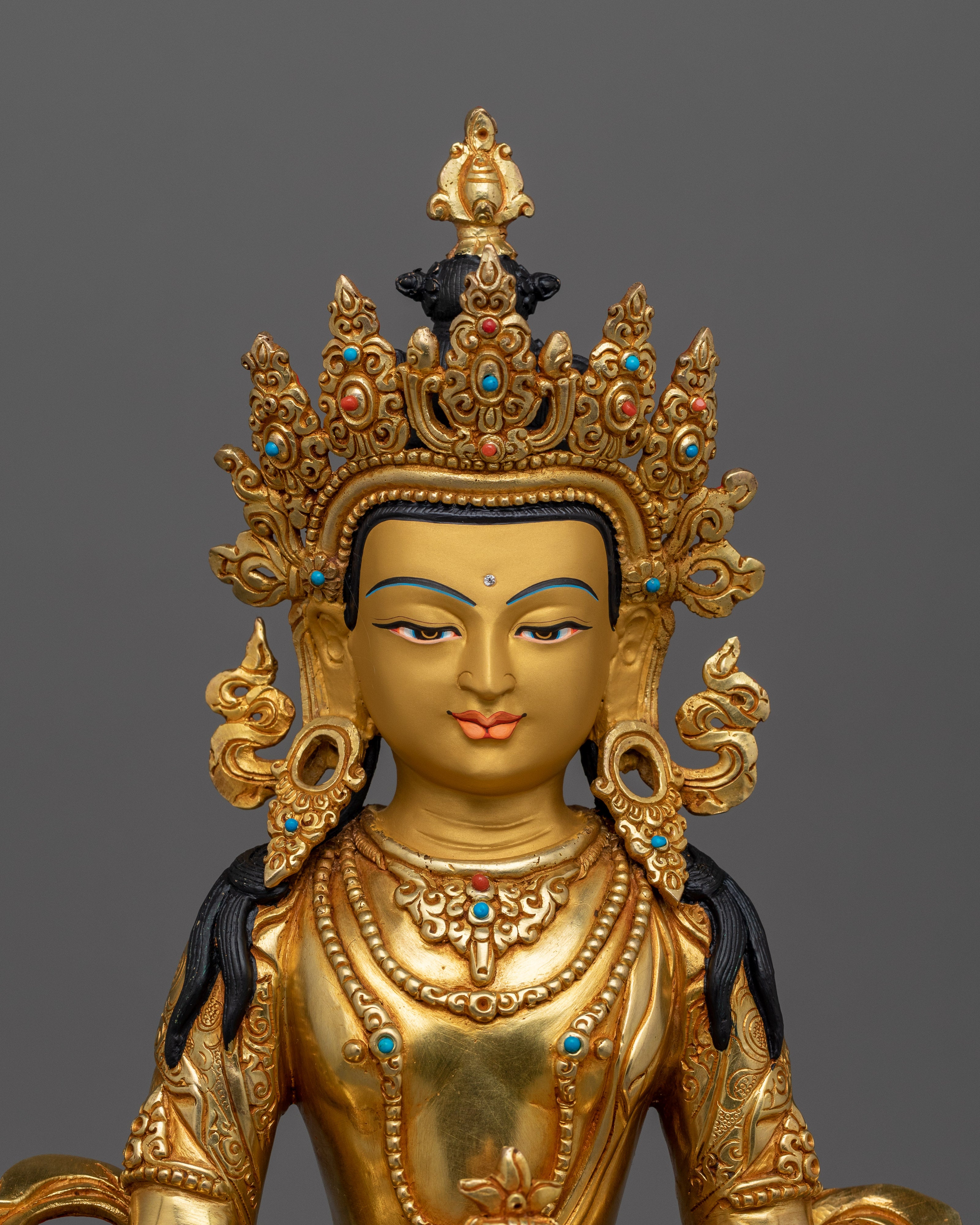 Kshitigarbha Tibetan Hand-crafted Statue | Tibetan Altar Zen Decor