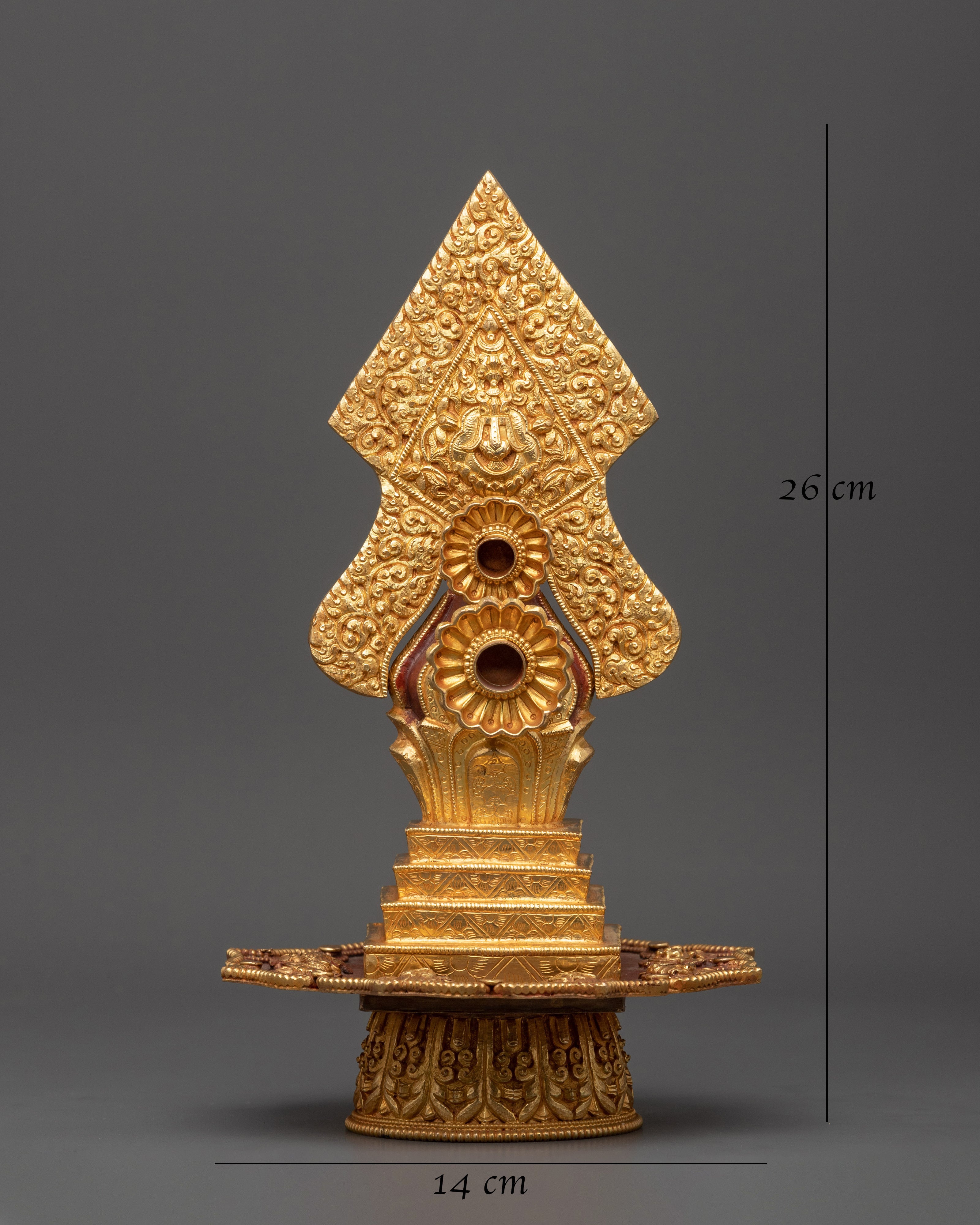 Gold-Plated Copper Torma | Tibetan Buddhist Ritual Offering