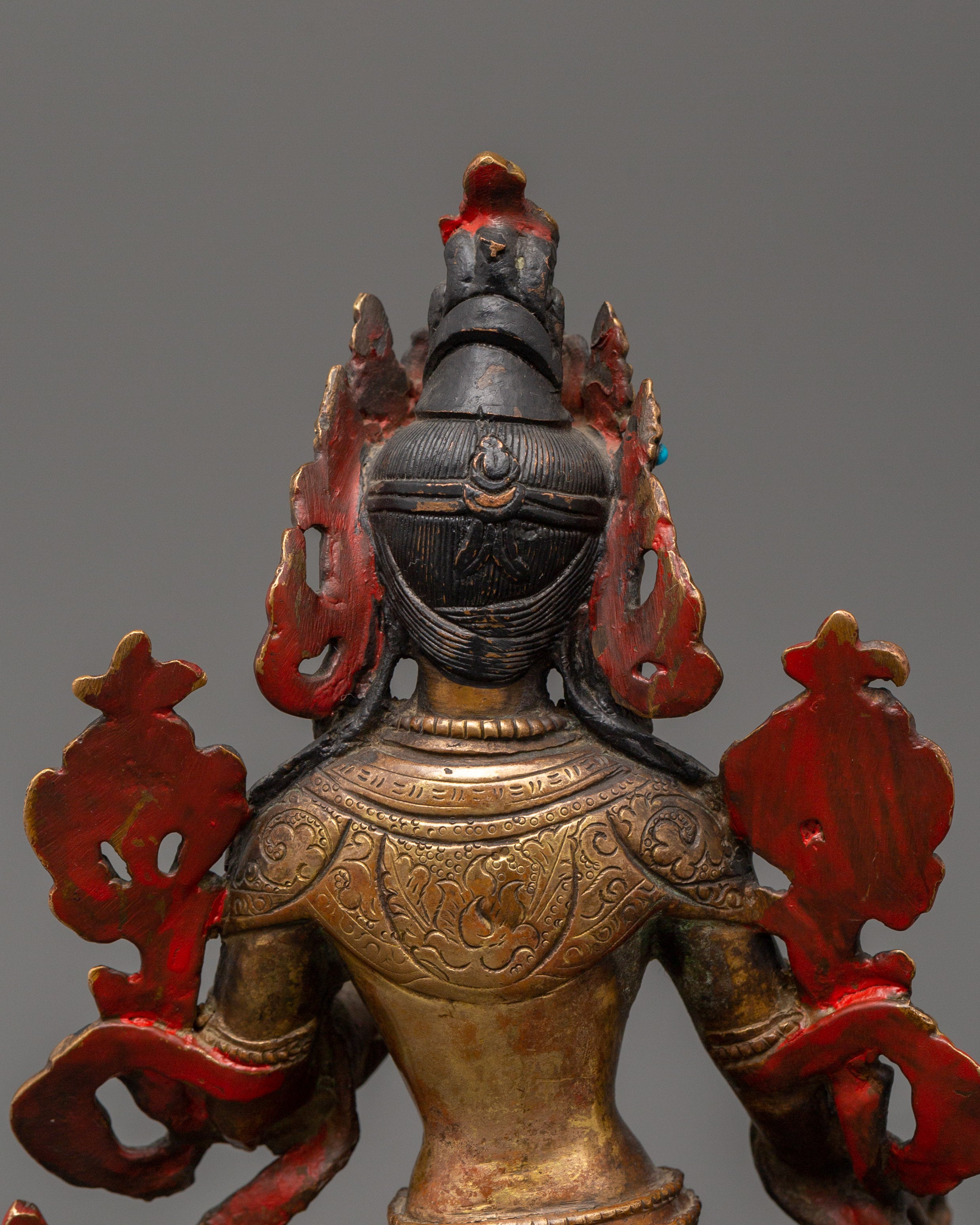 Tibetan White Tara Sculpture | Gold-Plated Copper Deity of Compassion