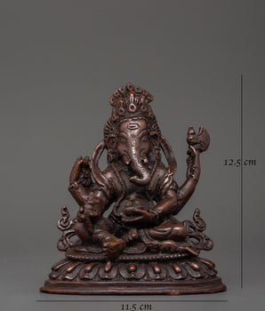 Oxidized Copper Ganesh Statue | Protection & Spiritual Growth
