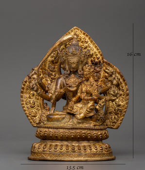 Maha Manjushri with Consort Statue | Antique Finish Craft