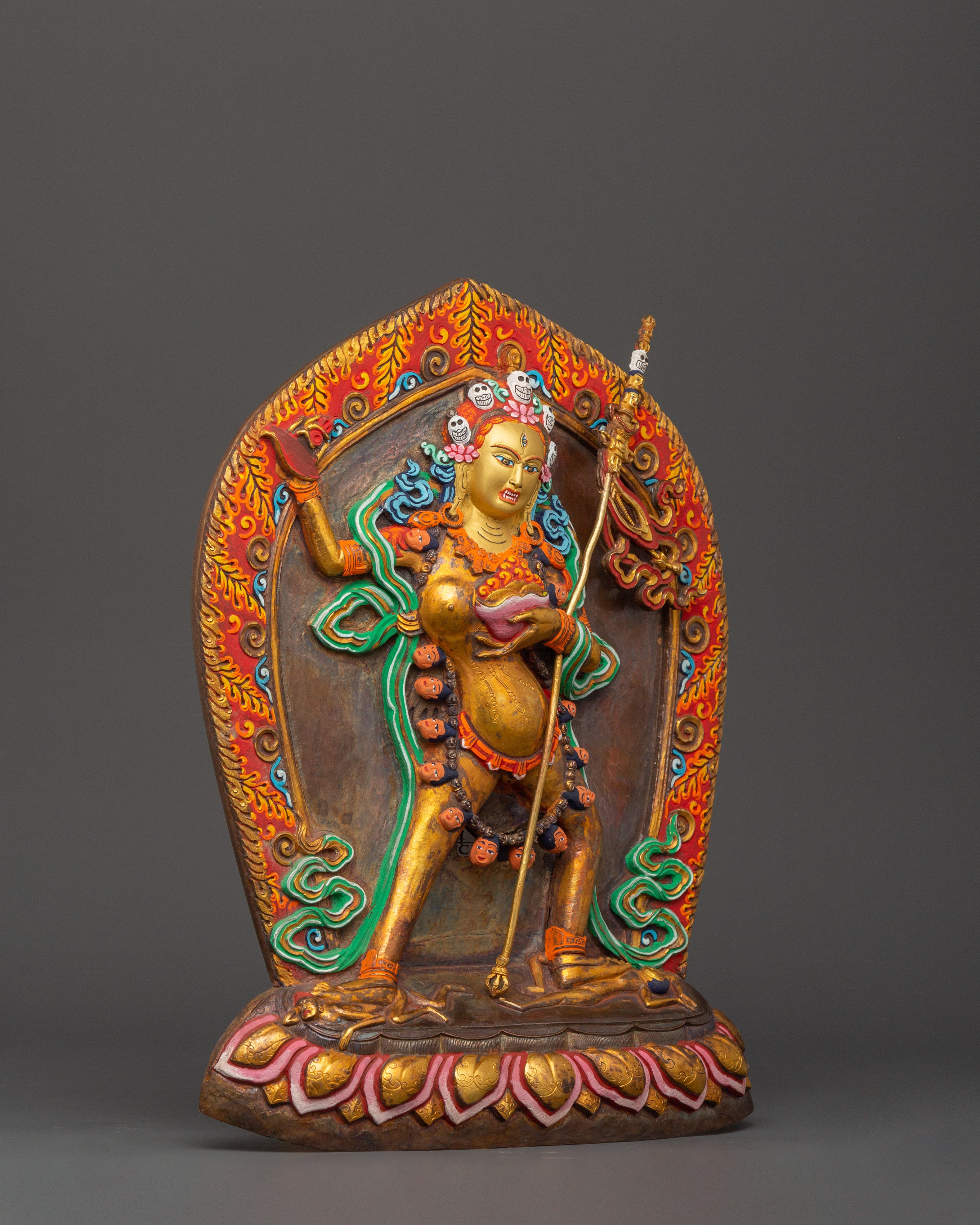 Gold-Plated Vajrayogini Statue | Buddhist Dakini Sculpture for Altar
