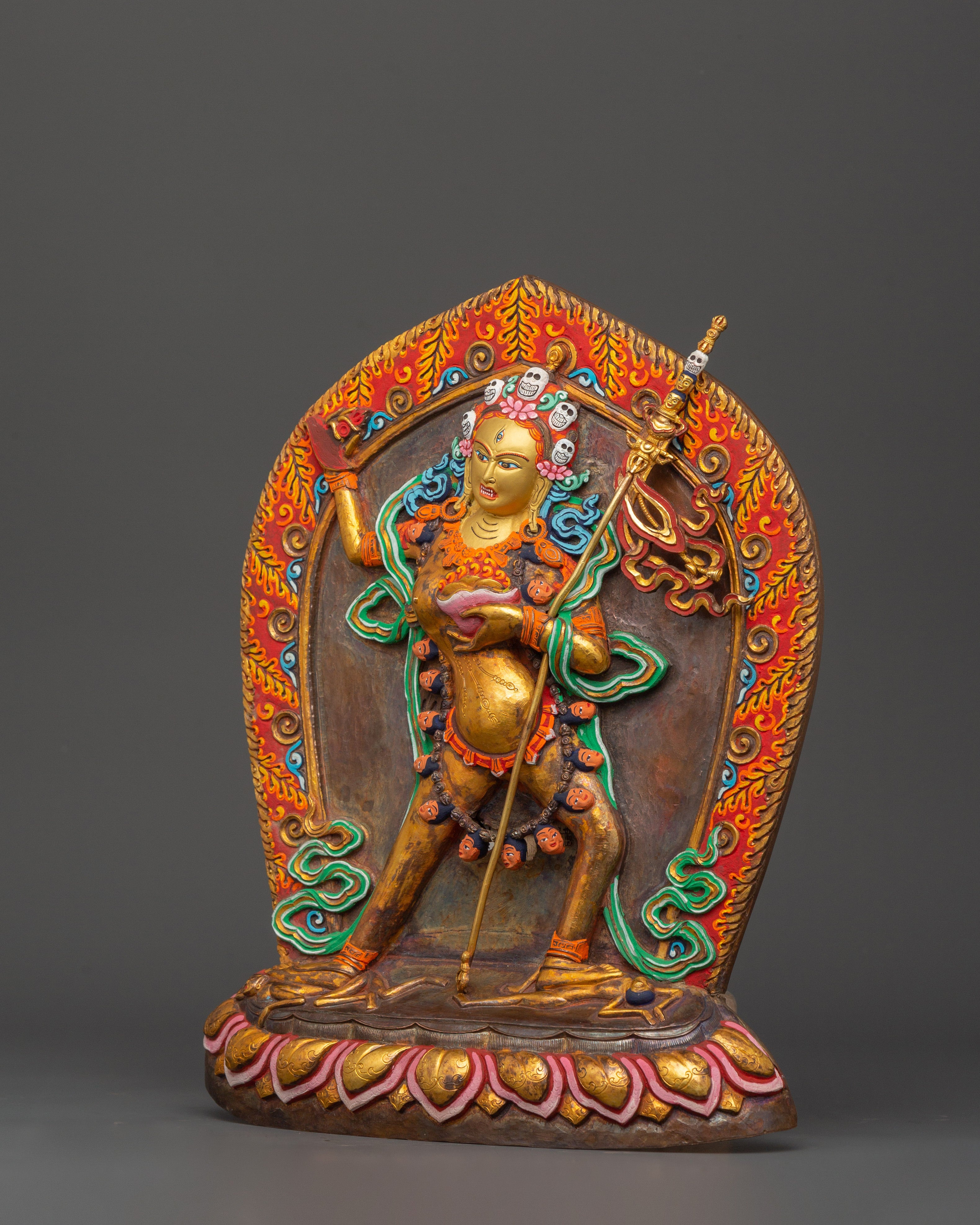 Gold-Plated Vajrayogini Statue | Buddhist Dakini Sculpture for Altar