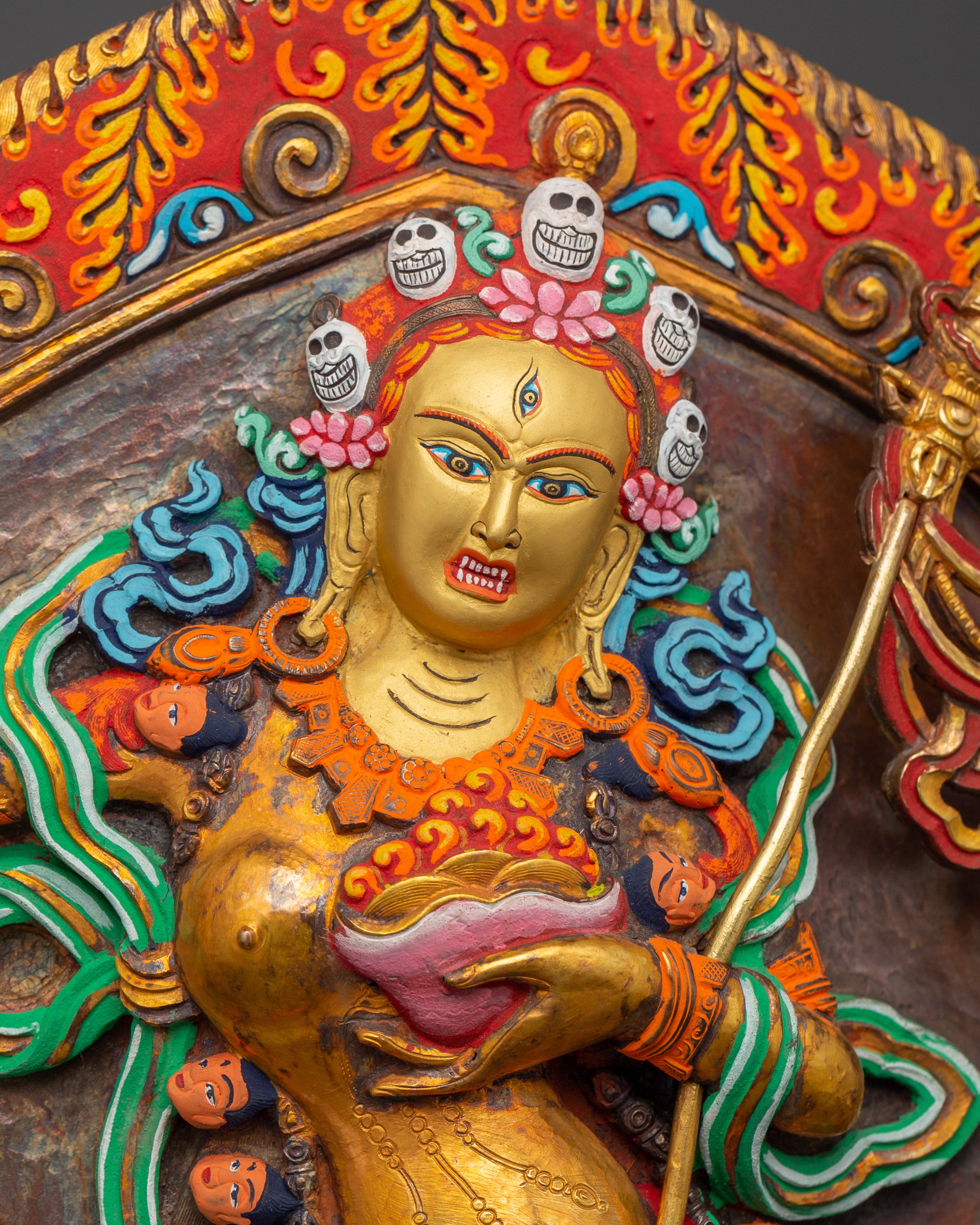 Gold-Plated Vajrayogini Statue | Buddhist Dakini Sculpture for Altar