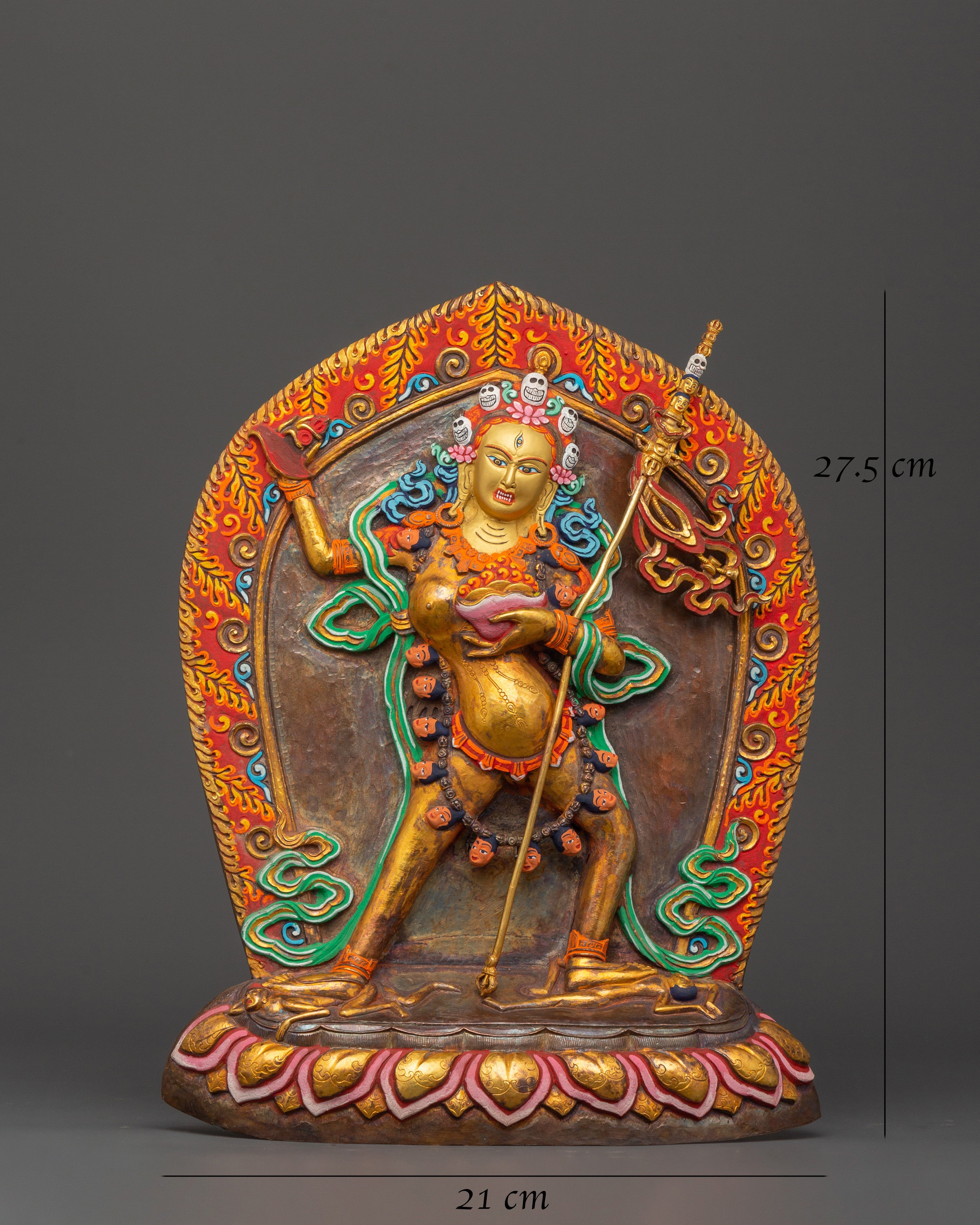 Gold-Plated Vajrayogini Statue | Buddhist Dakini Sculpture for Altar