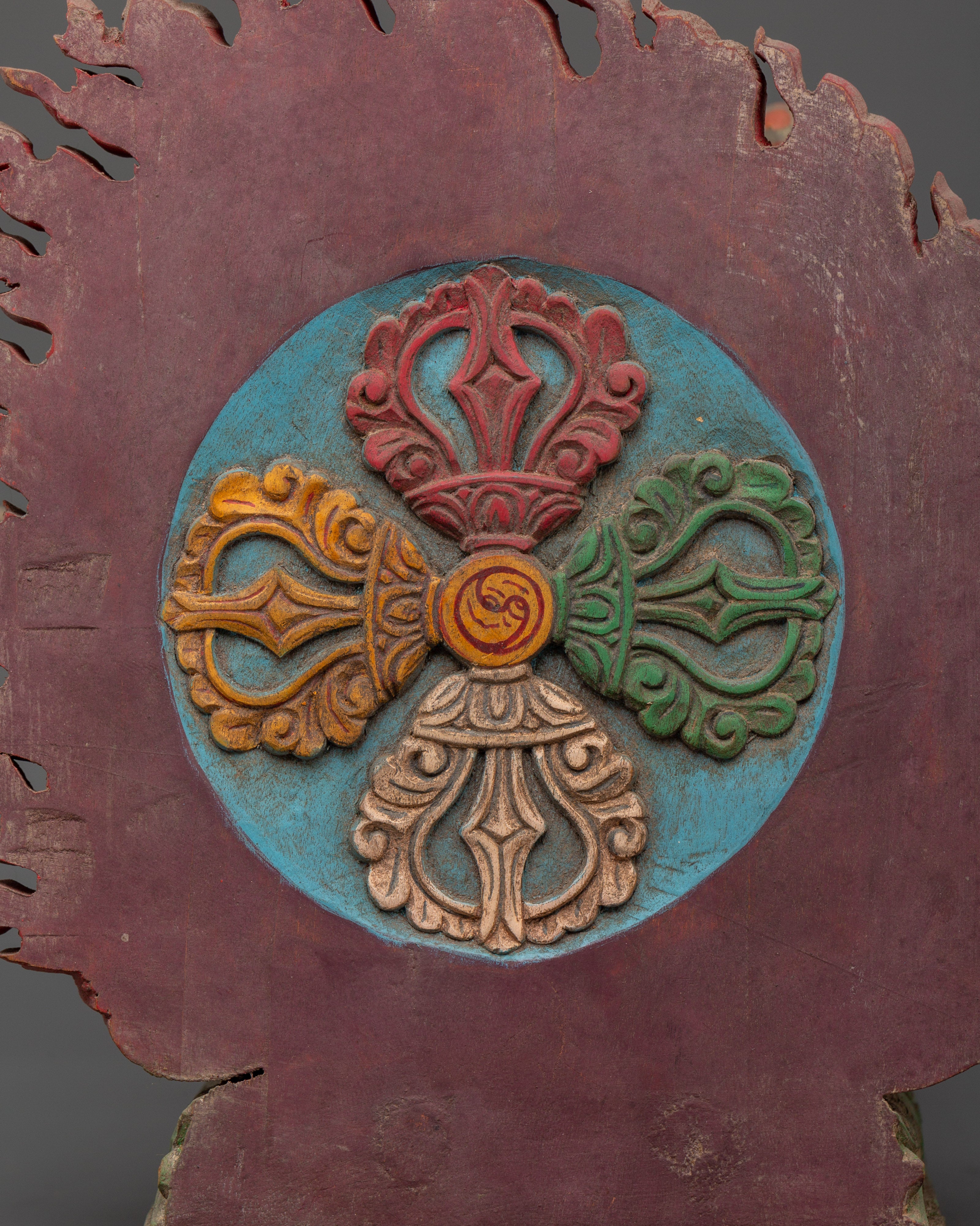 Tibetan Dragon Head Decor Sculpture |  Himalayan Decor Art