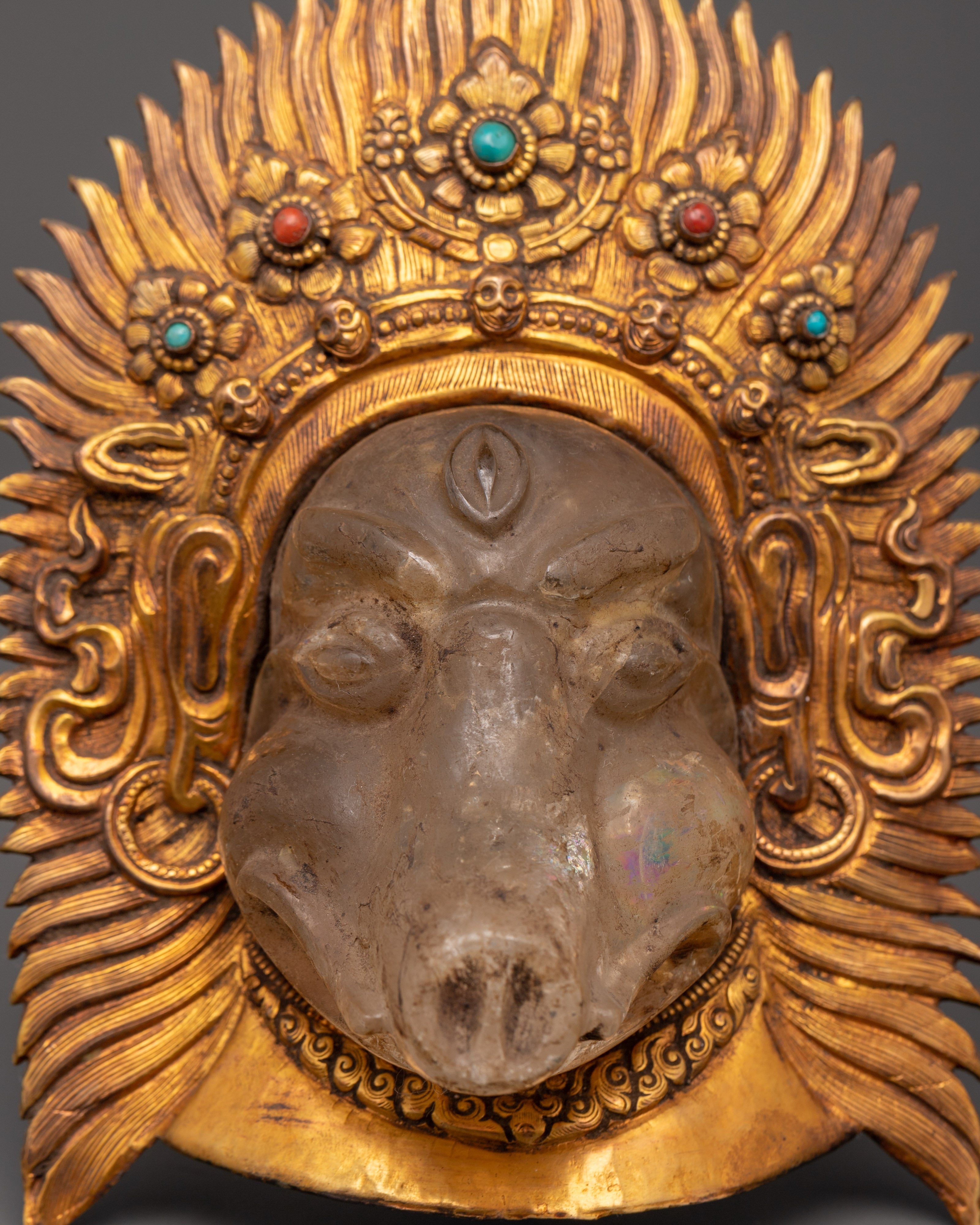 Decorative Varahi Wall Hanging | Crystal, Copper and Gold Plated Artwork