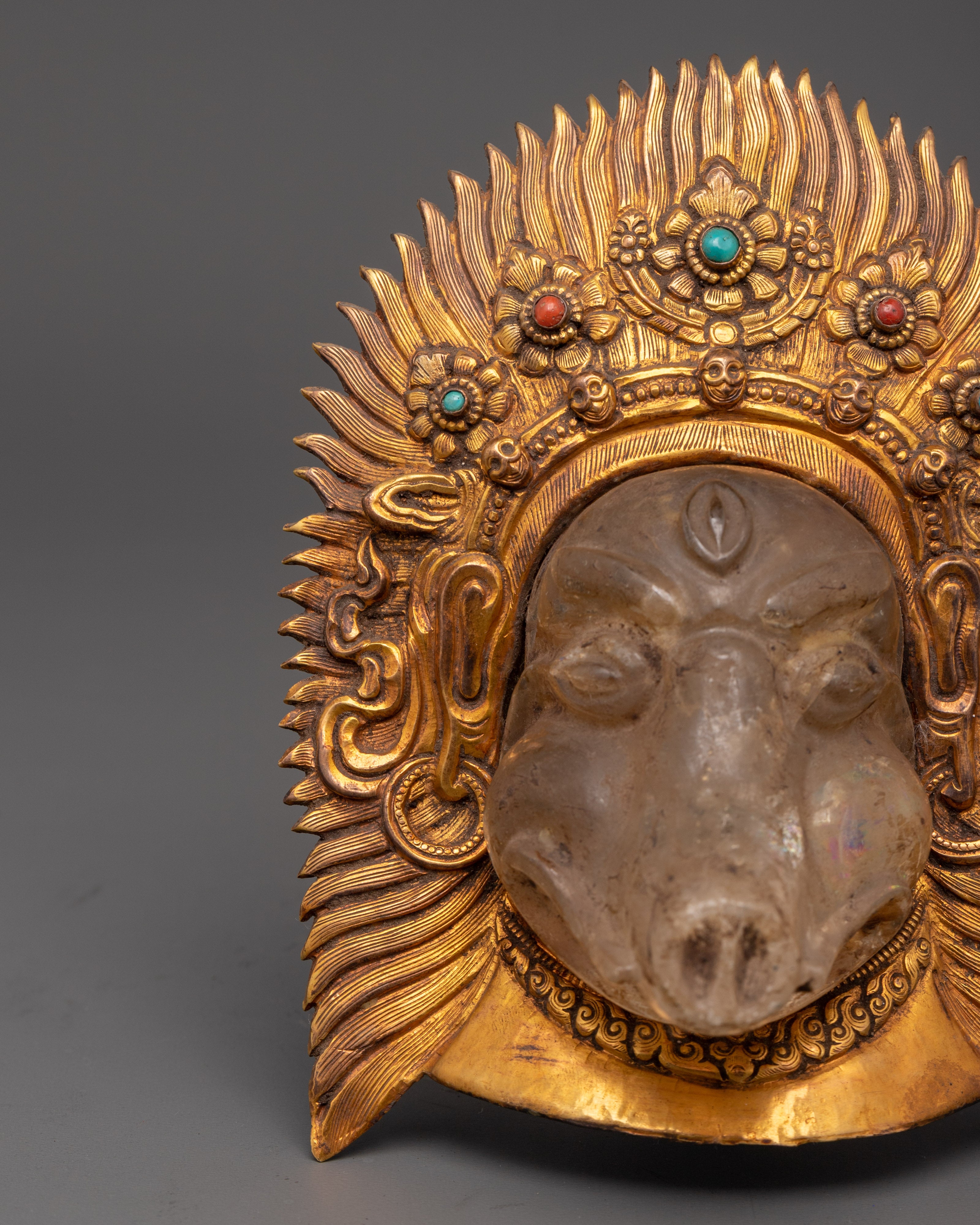 Decorative Varahi Wall Hanging | Crystal, Copper and Gold Plated Artwork