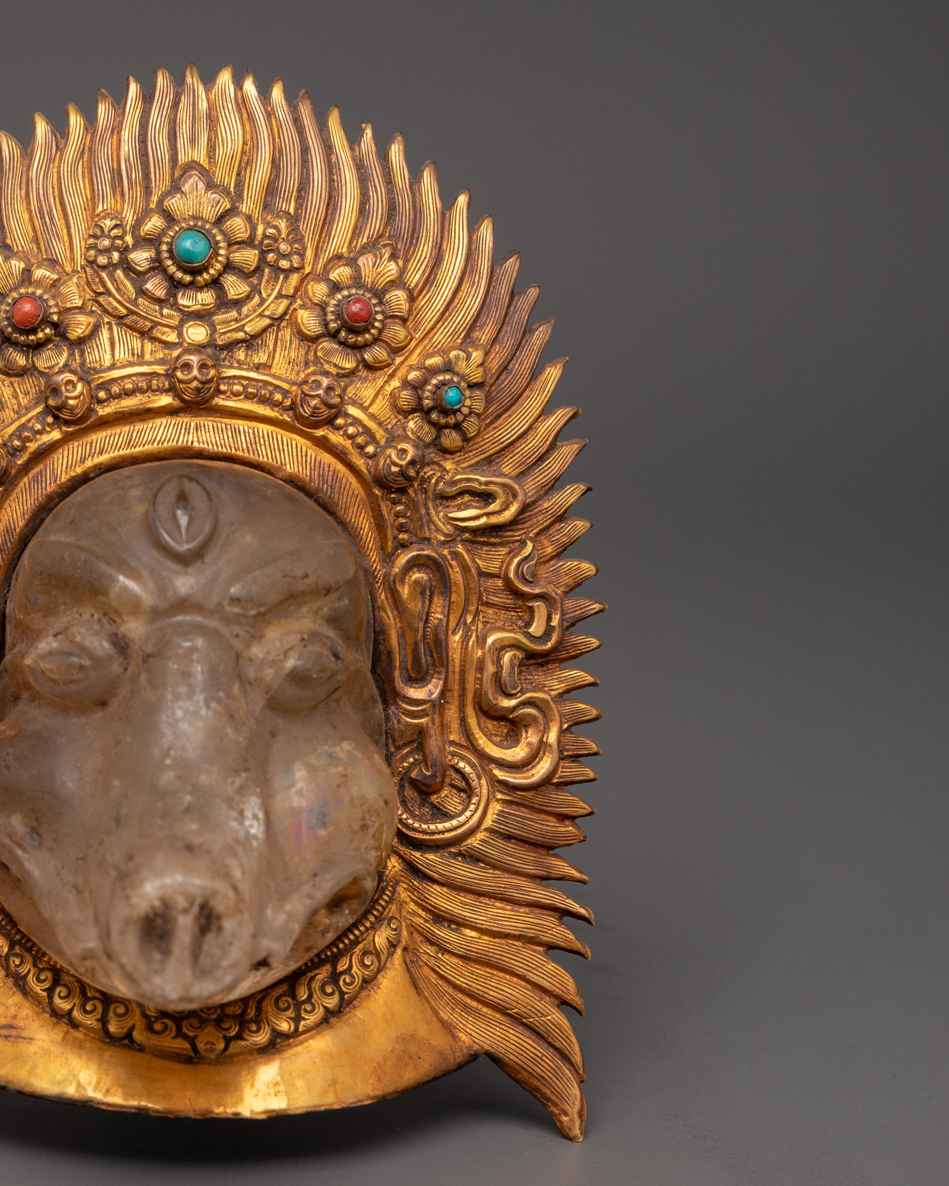Decorative Varahi Wall Hanging | Crystal, Copper and Gold Plated Artwork