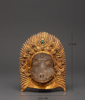 Decorative Varahi Wall Hanging | Crystal, Copper and Gold Plated Artwork