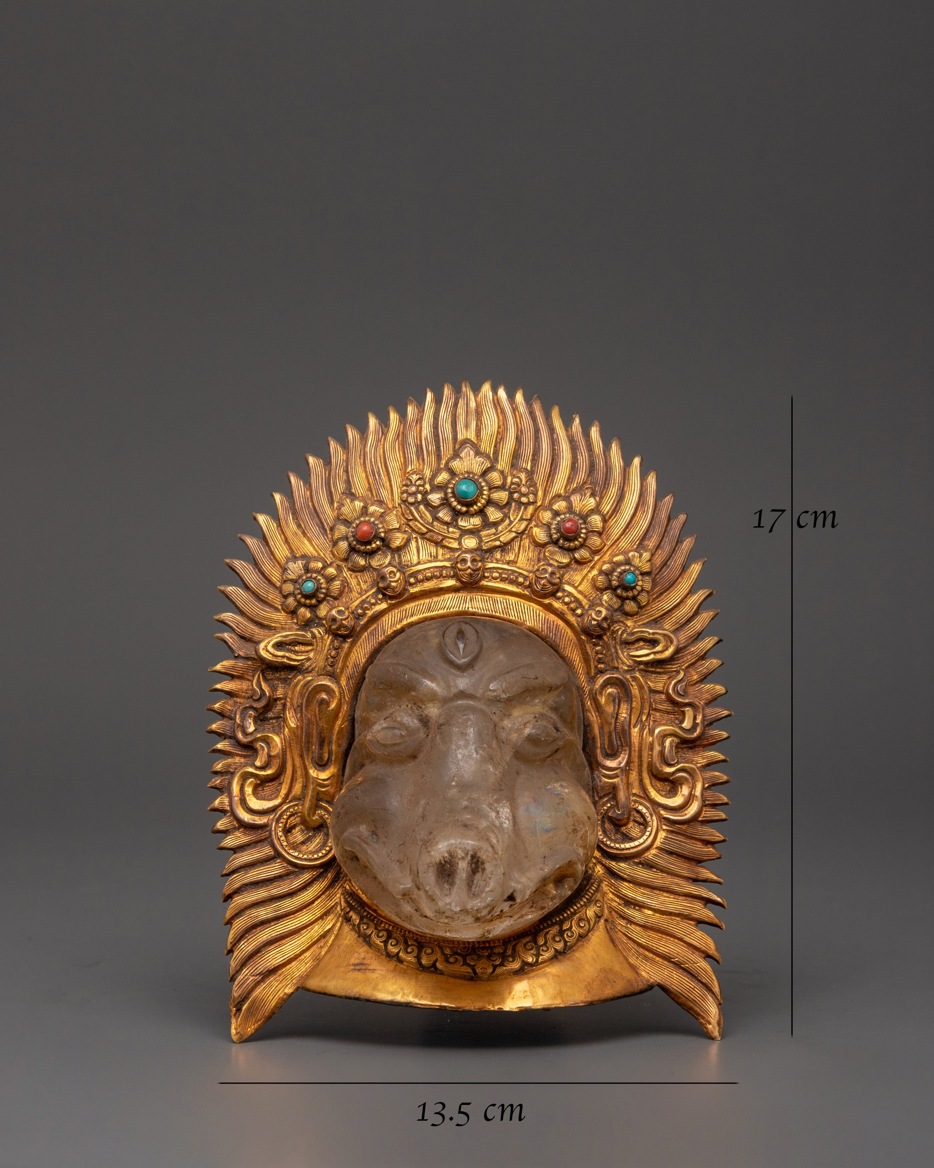 Decorative Varahi Wall Hanging | Crystal, Copper and Gold Plated Artwork