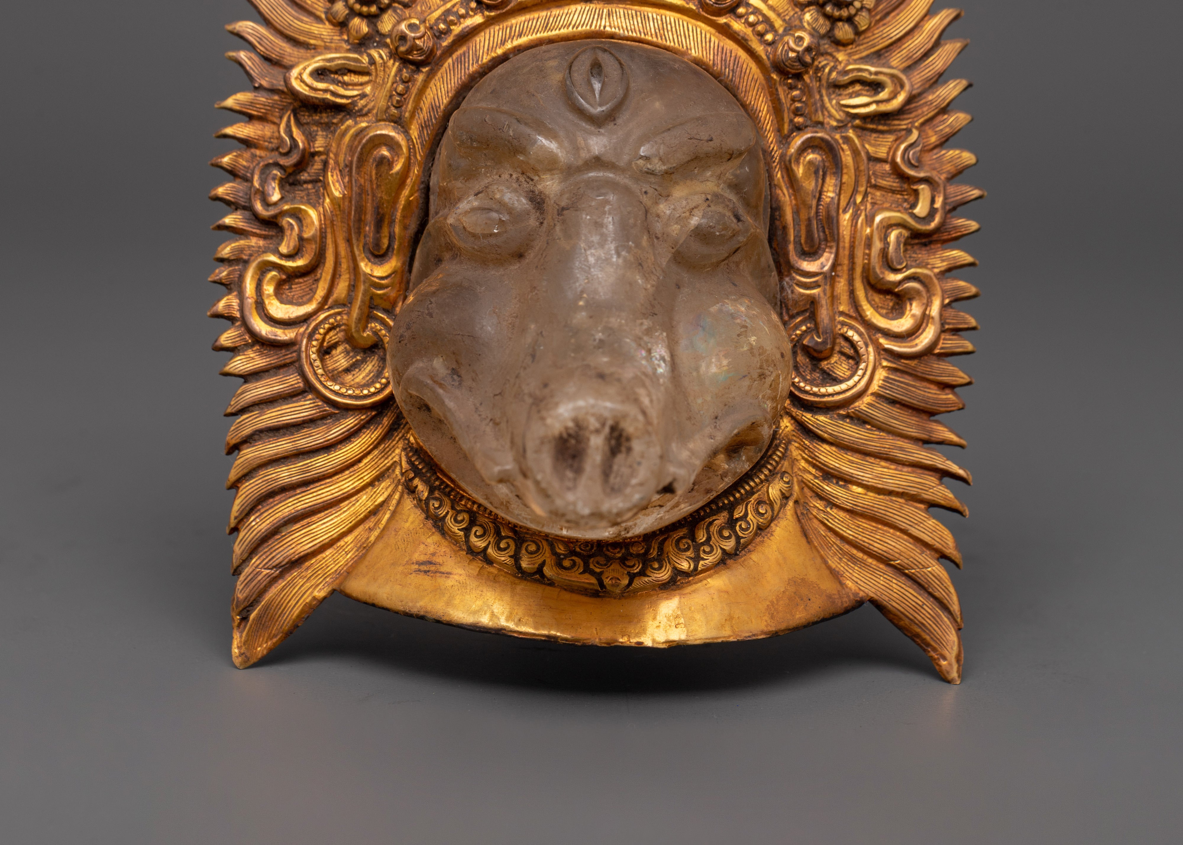 Decorative Varahi Wall Hanging | Crystal, Copper and Gold Plated Artwork