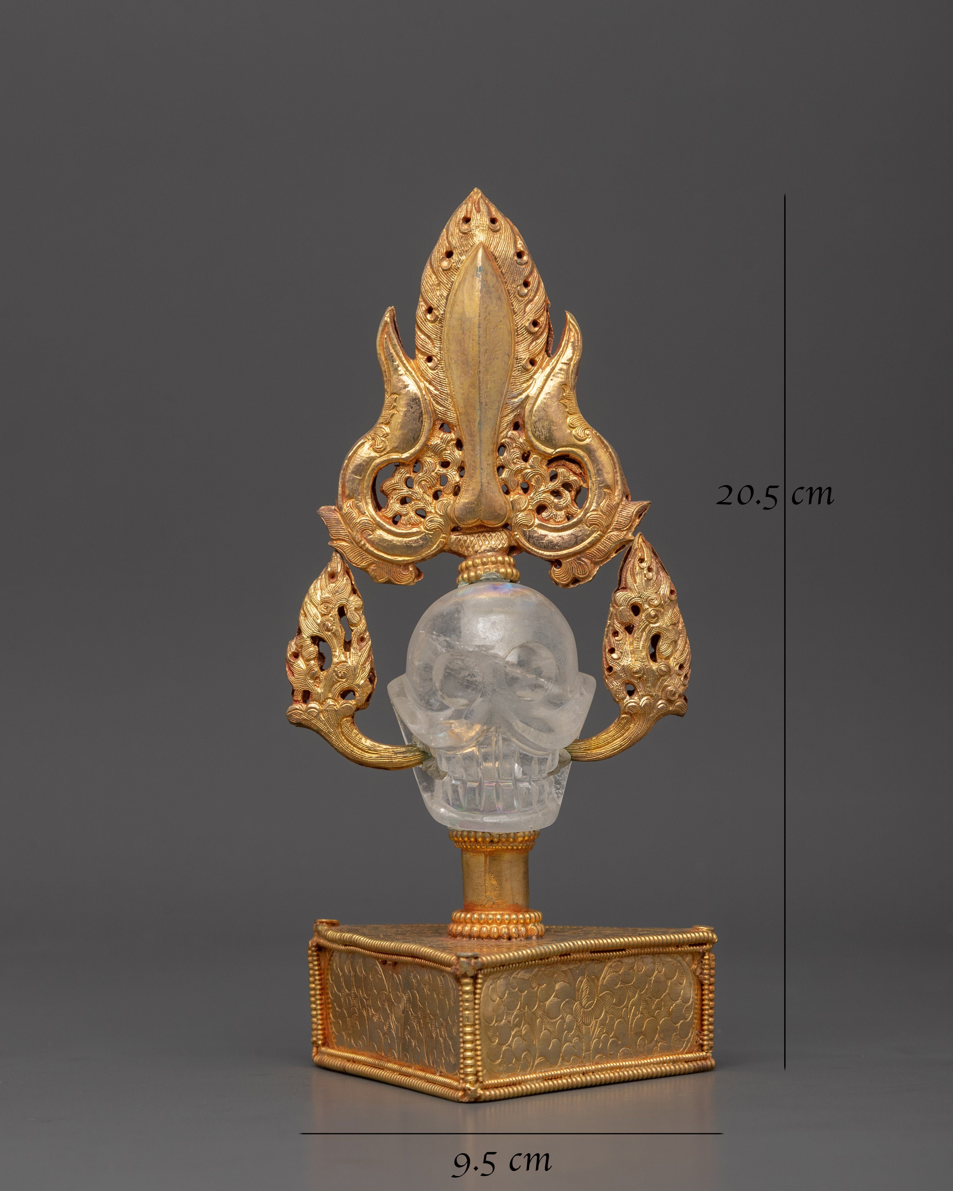 Skull Head Decor Item | Crystal, Copper & Gold Plated Unique Artwork