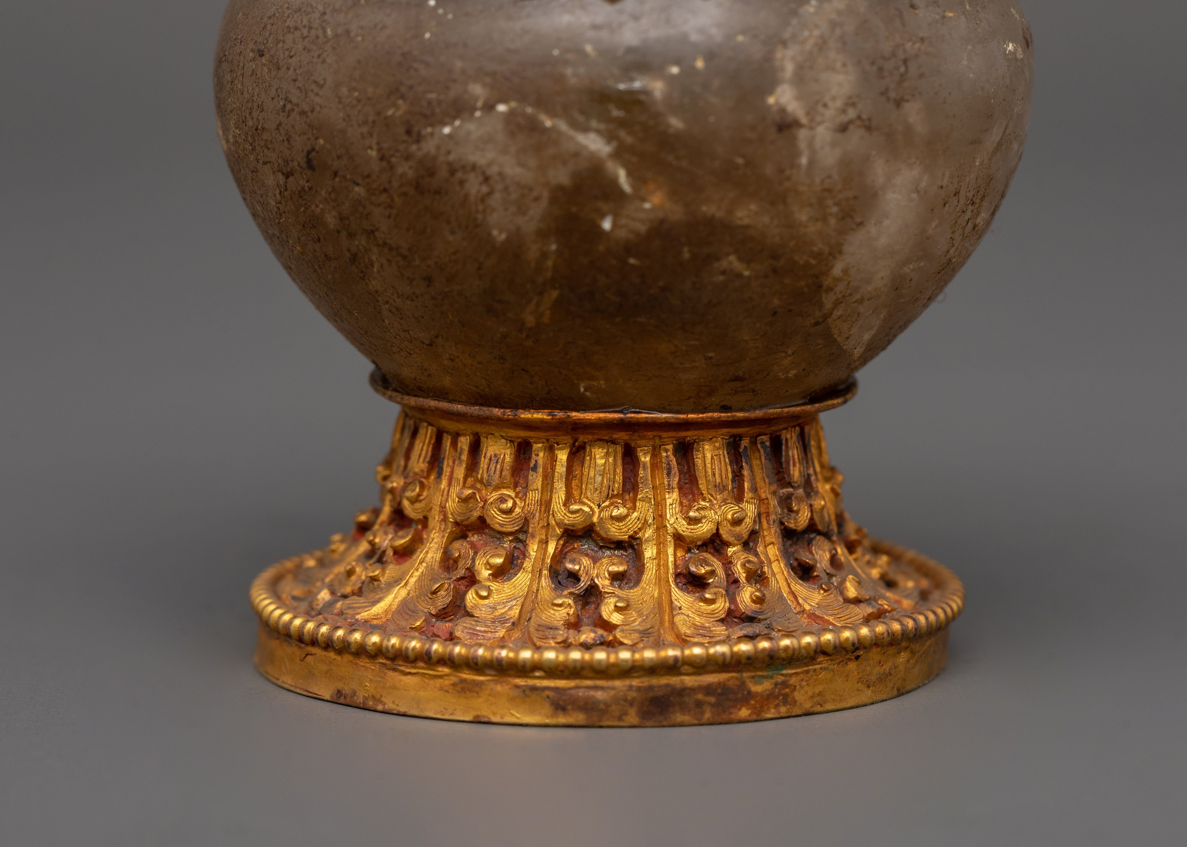 Gold-Plated Crystal Rice Pot | Buddhist Decor