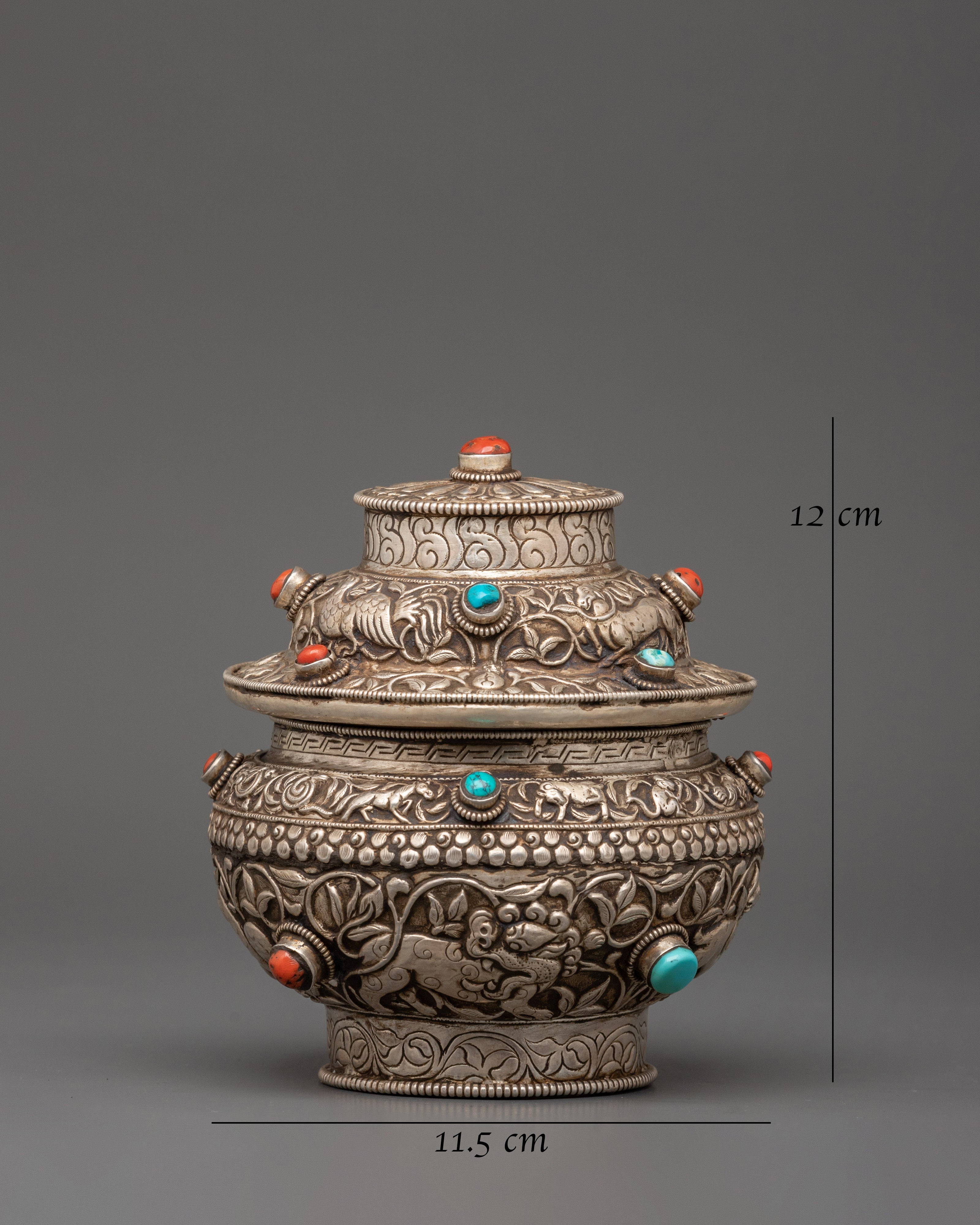 Rice Pot Crafted with Pure Silver | Religious Decor