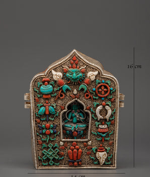 Ghau Box with Eight Auspicious Symbols | Tibetan Sacred Treasure Box