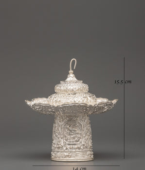 Tea Pot Buddhist Home Decor | Pure Silver Decorative Teapot
