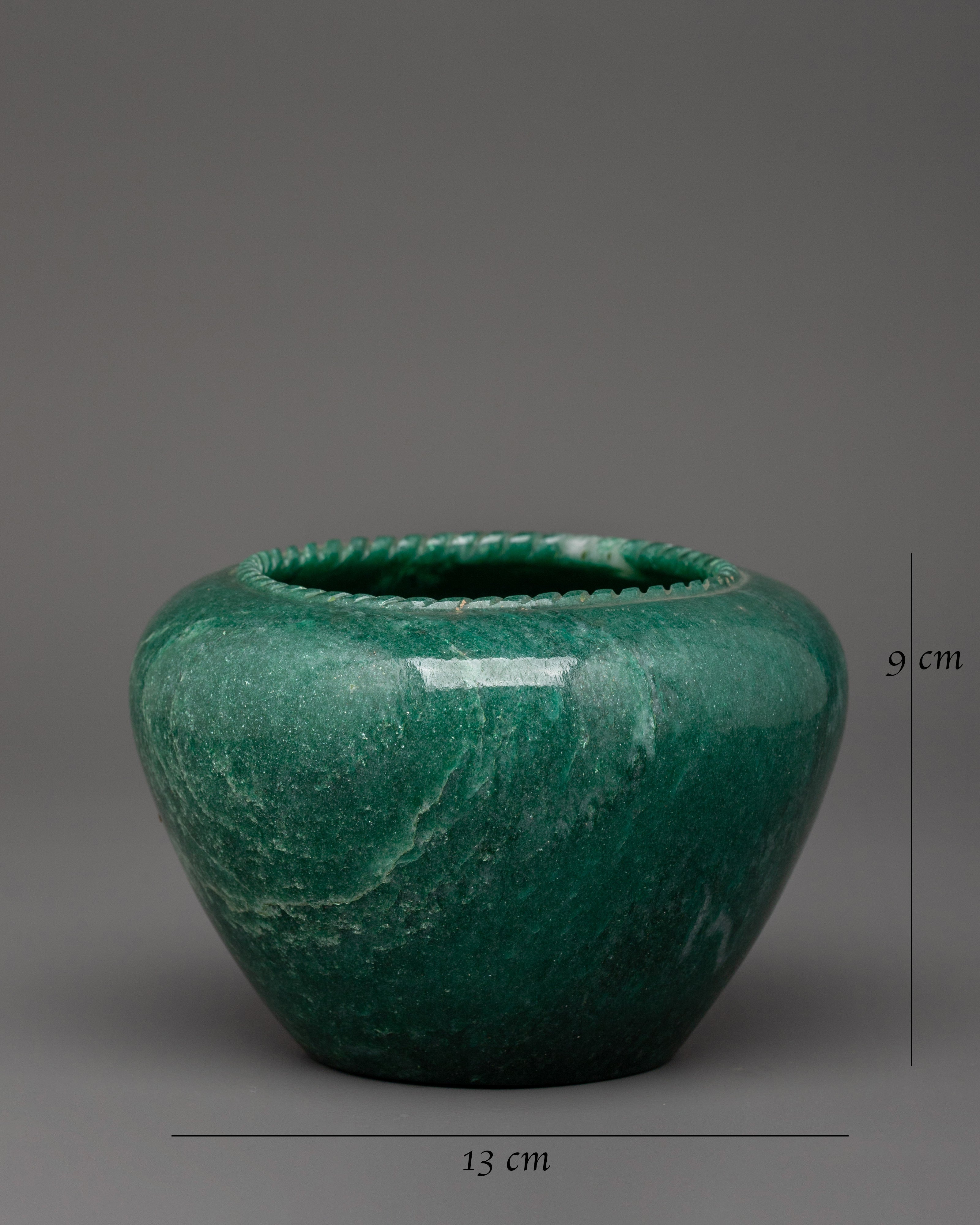 Jade Stone Golpa Ritual Bowl | Traditional Craft
