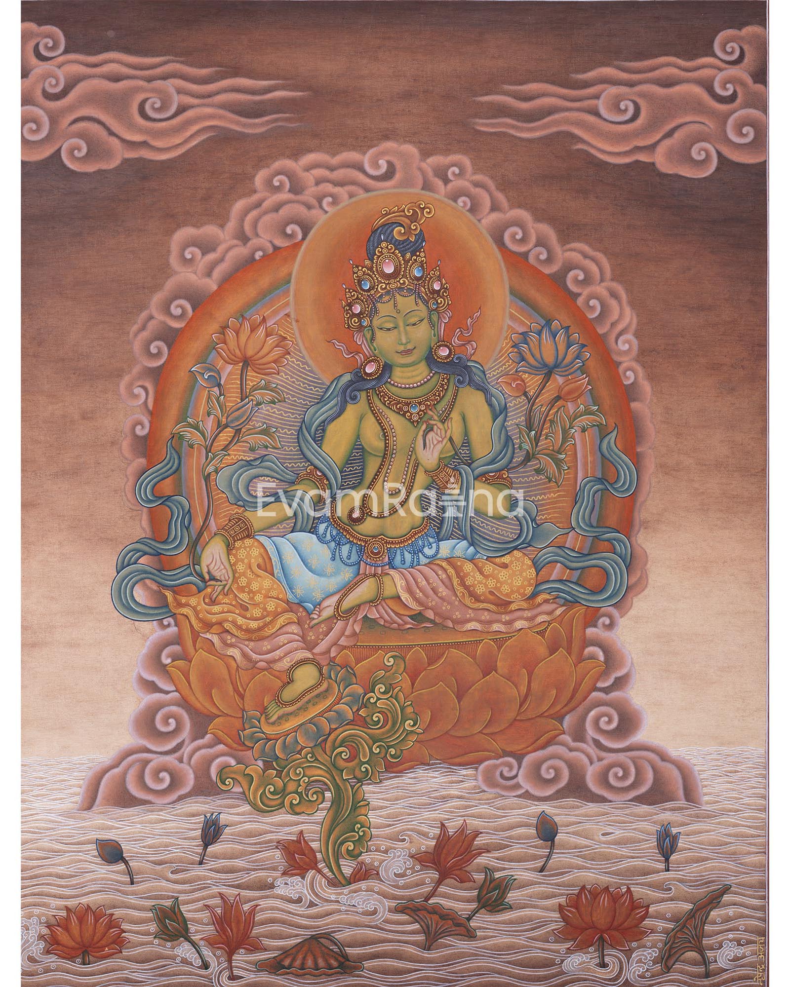 High-Quality Pauba Art For Green Tara Altar 