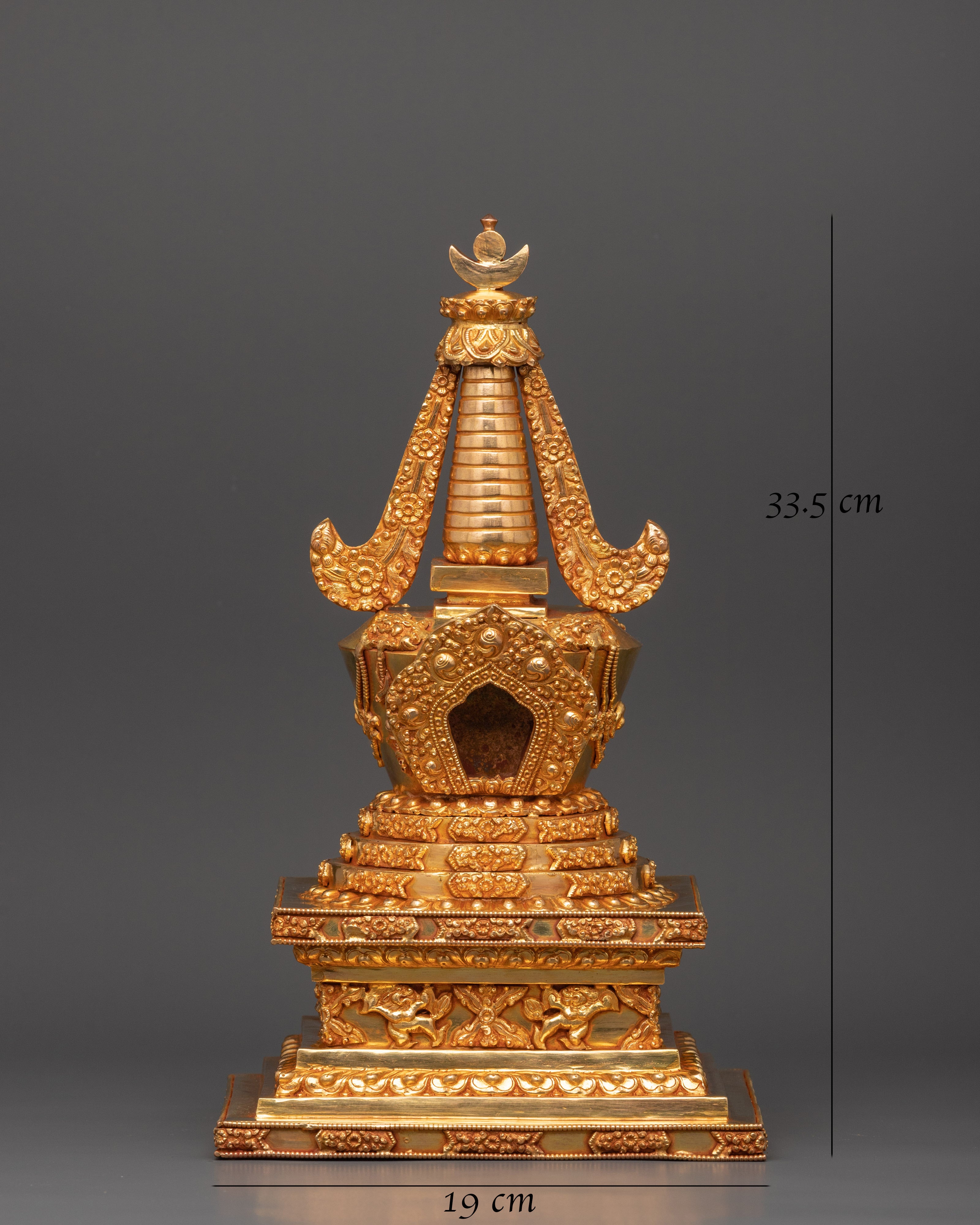 Beautiful Gold Plated Tibetan Stupa | Religious Buddhist Temple