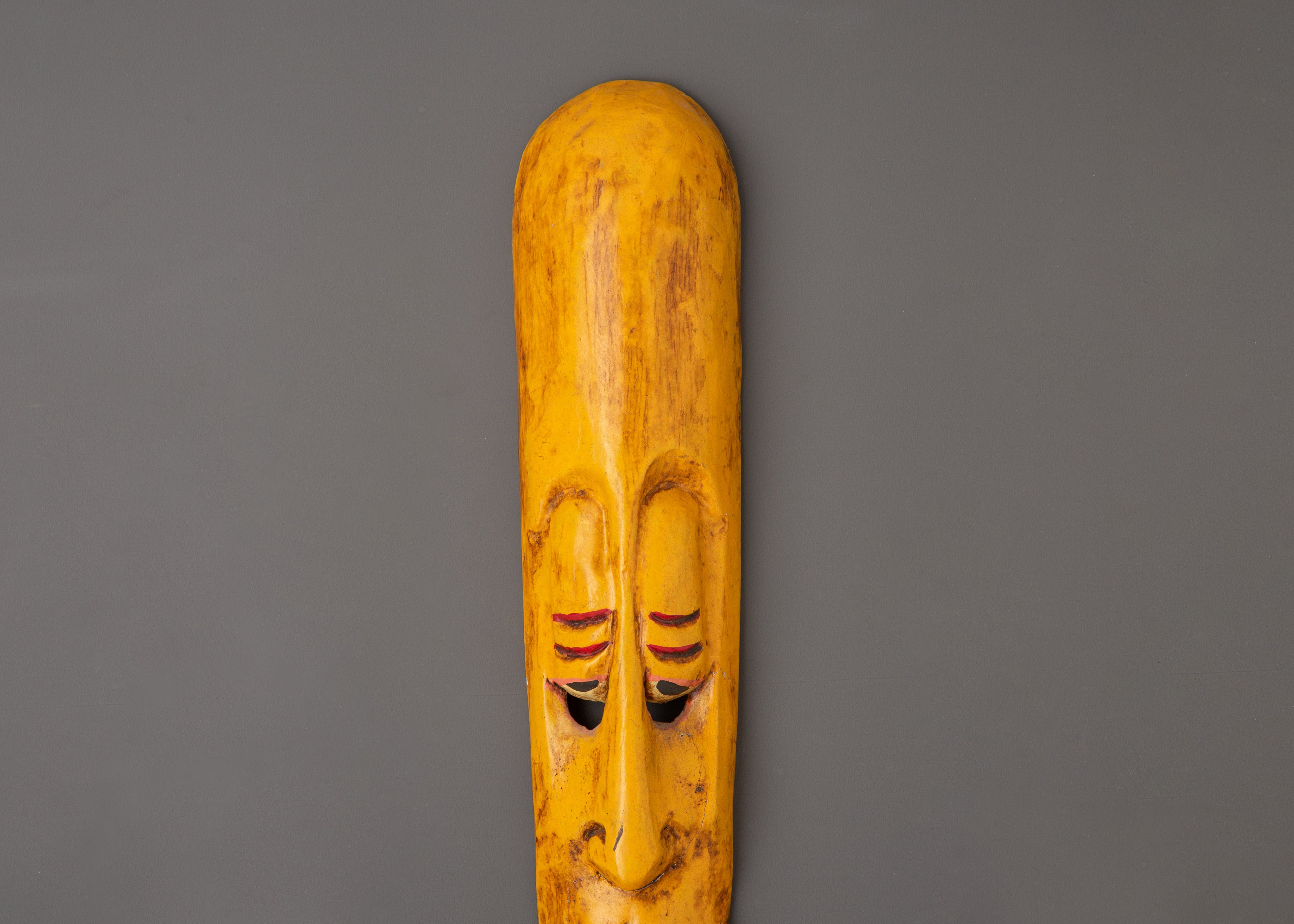 Hand-Painted Wooden Wall Mask | Wood & Acrylic Home Accent