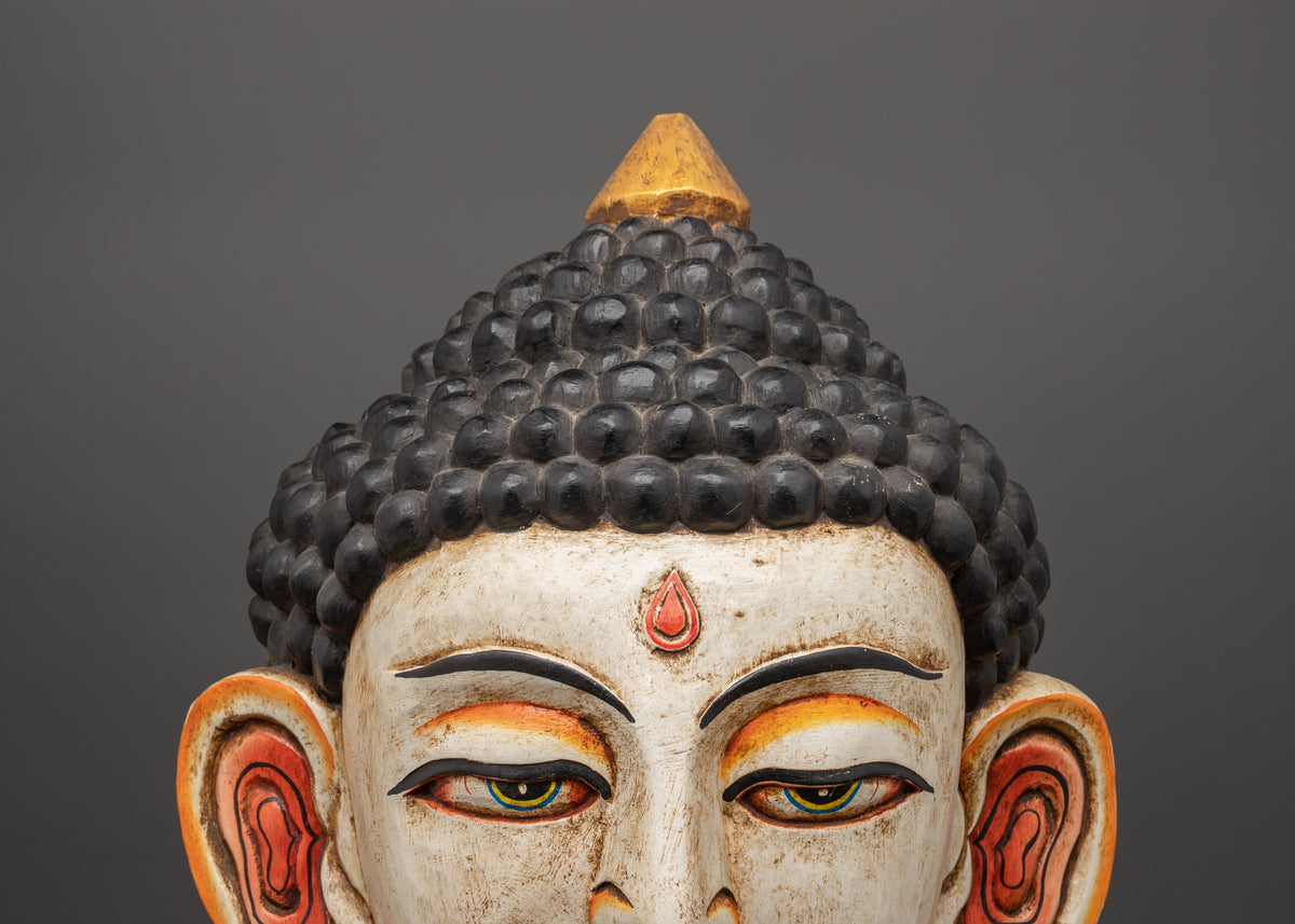 Buddha Head Wall Hanging | Hand-Painted Spiritual Home Decor