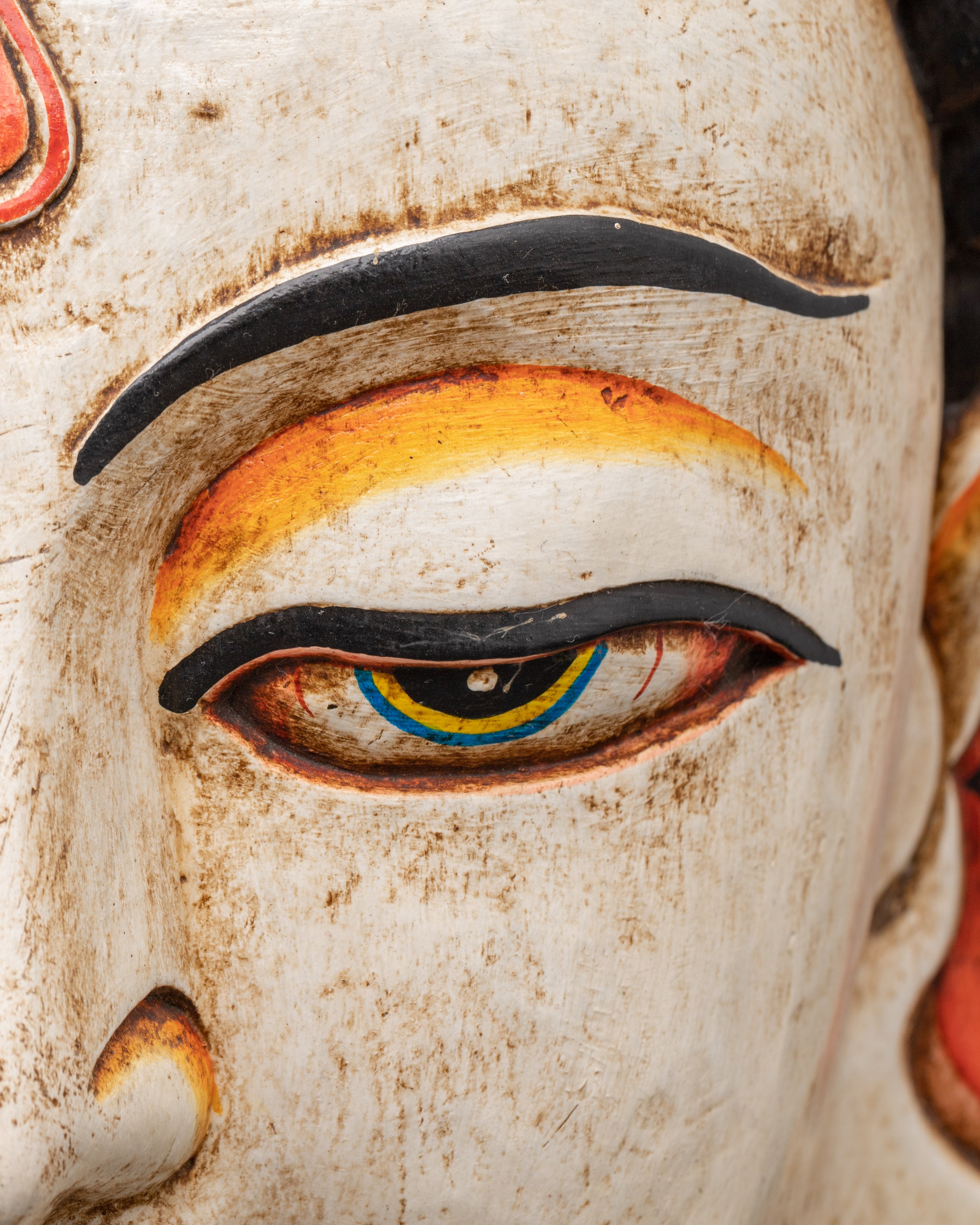 Buddha Head Wall Hanging | Hand-Painted Spiritual Home Decor