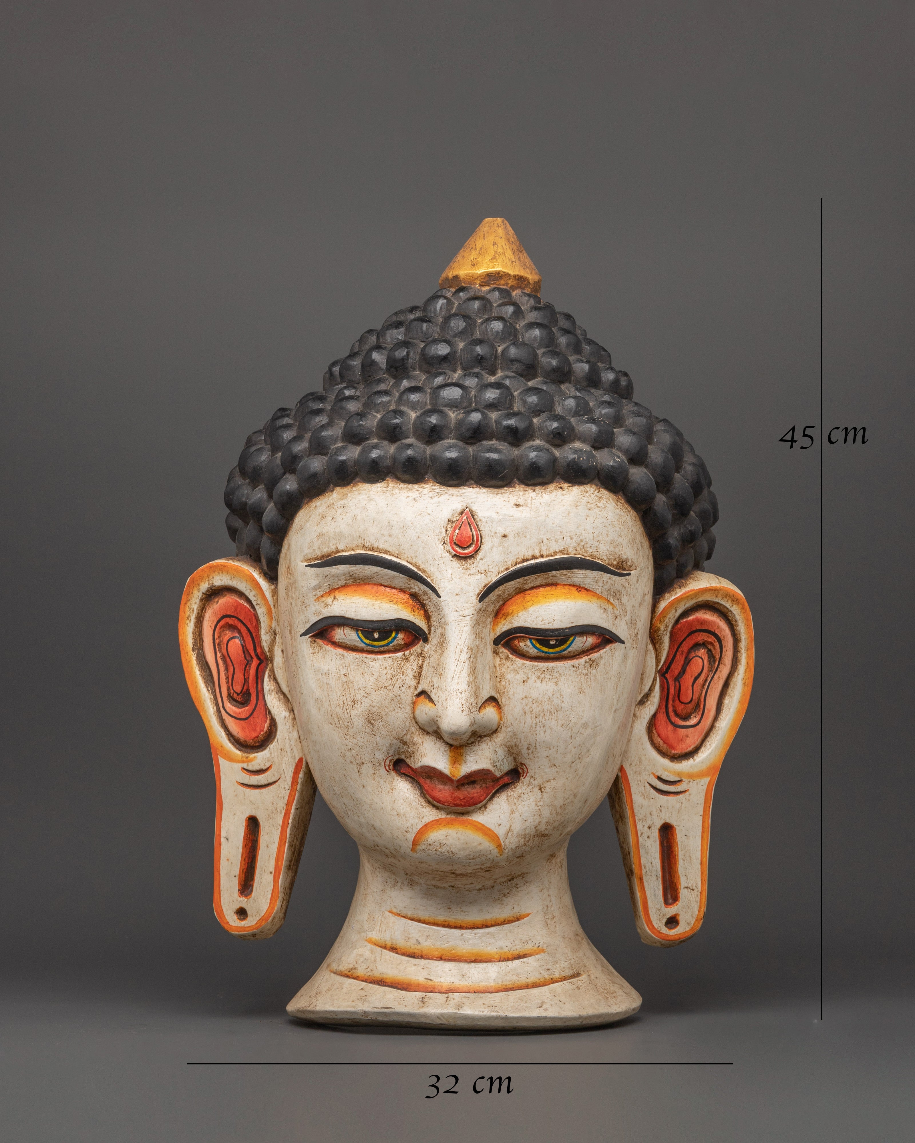 Buddha Head Wall Hanging | Hand-Painted Spiritual Home Decor