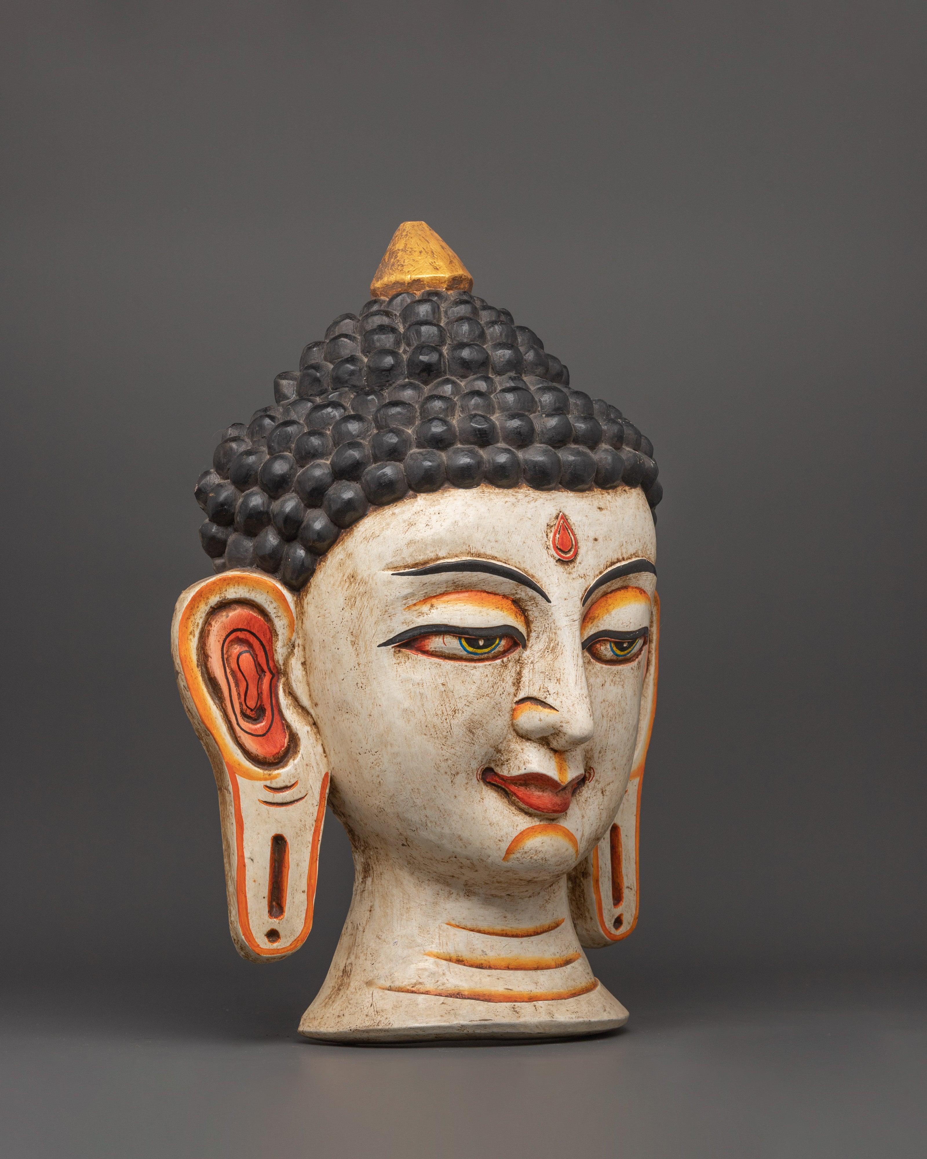 Buddha Head Wall Hanging | Hand-Painted Spiritual Home Decor