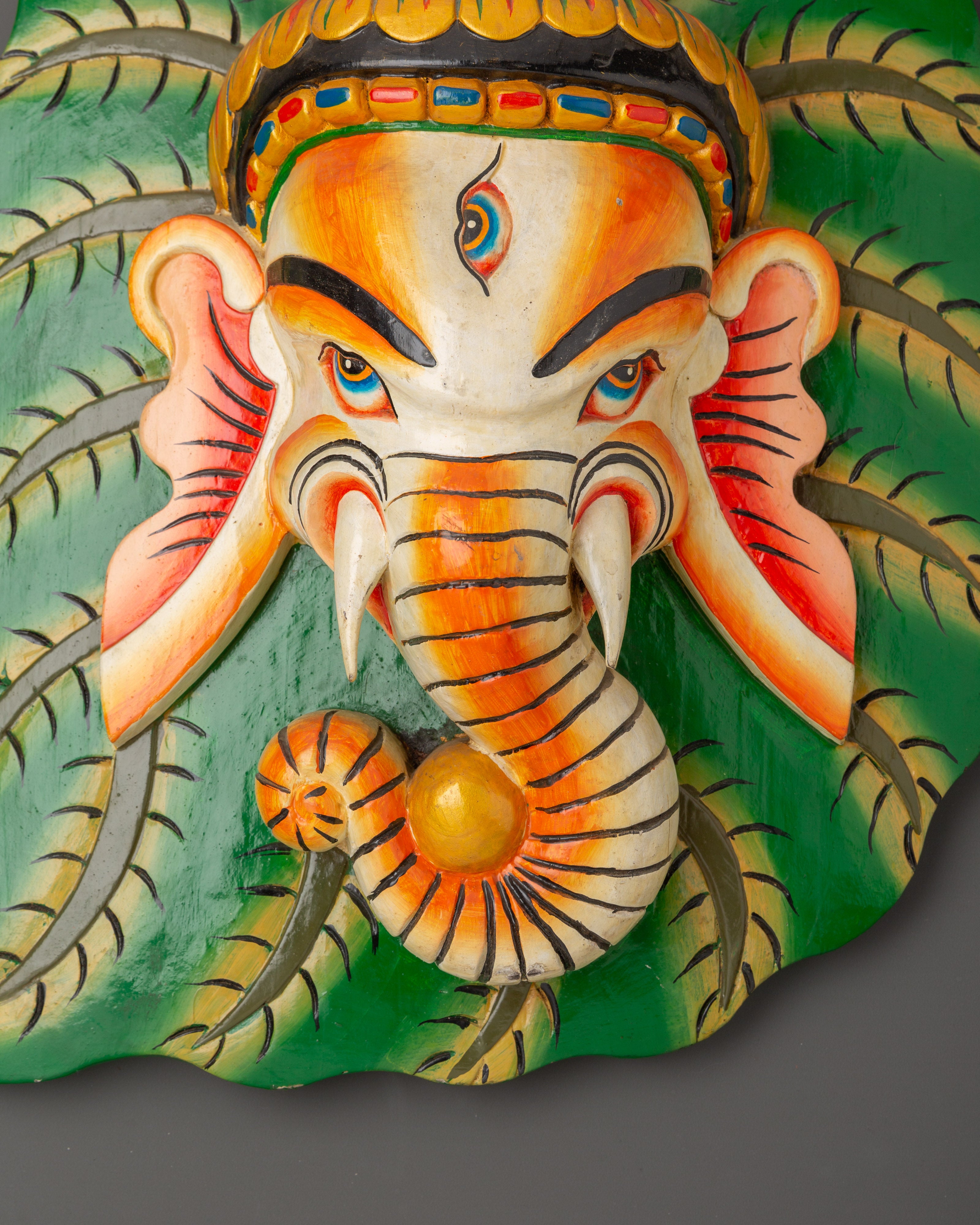 Ganesha Leaf Wall Plaque | for Spiritual and Home Decor