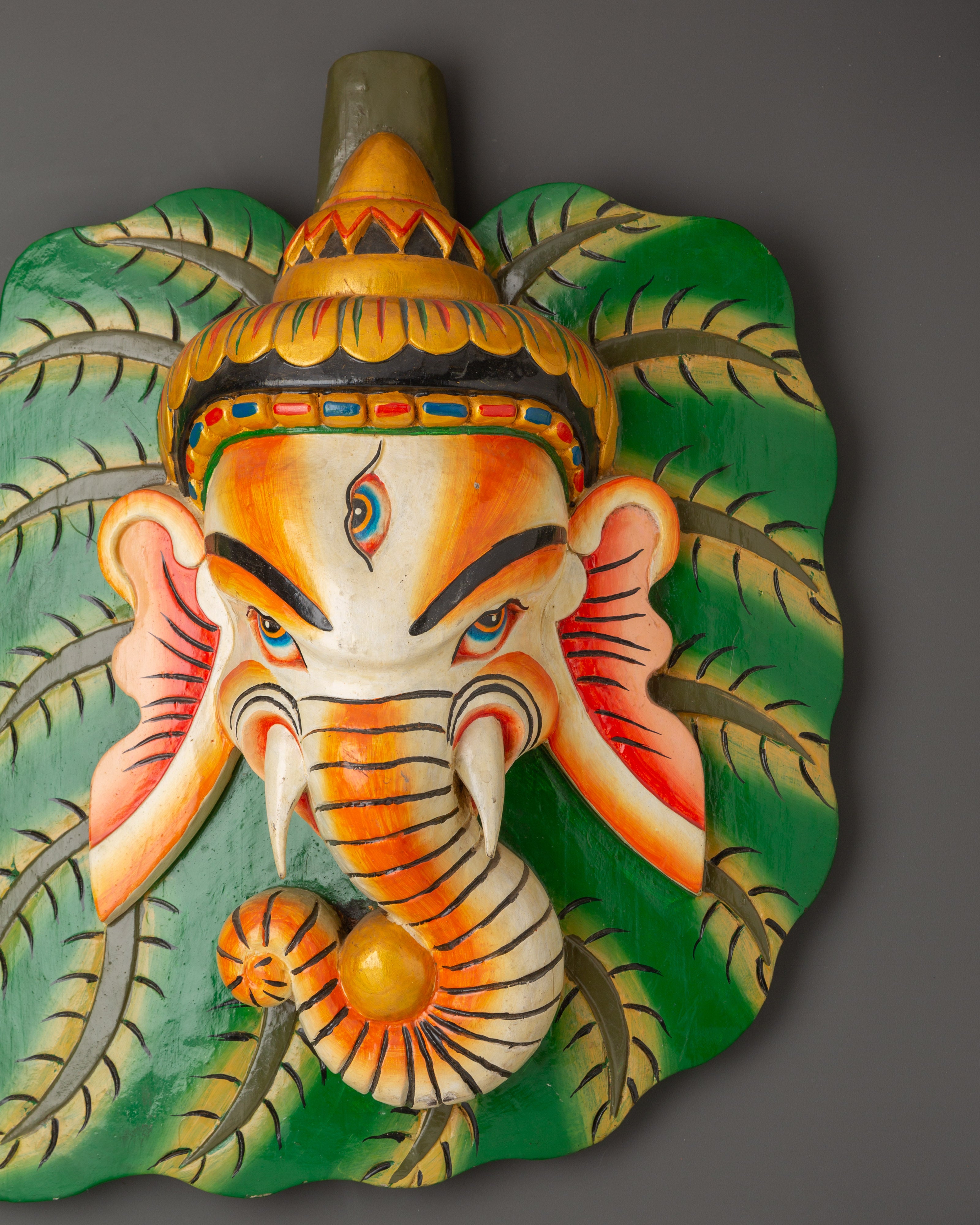Ganesha Leaf Wall Plaque | for Spiritual and Home Decor