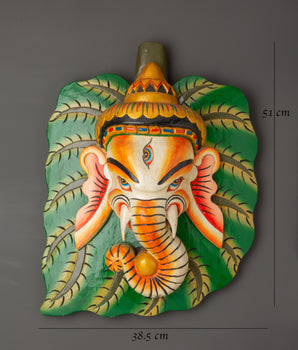 Ganesha Leaf Wall Plaque | for Spiritual and Home Decor