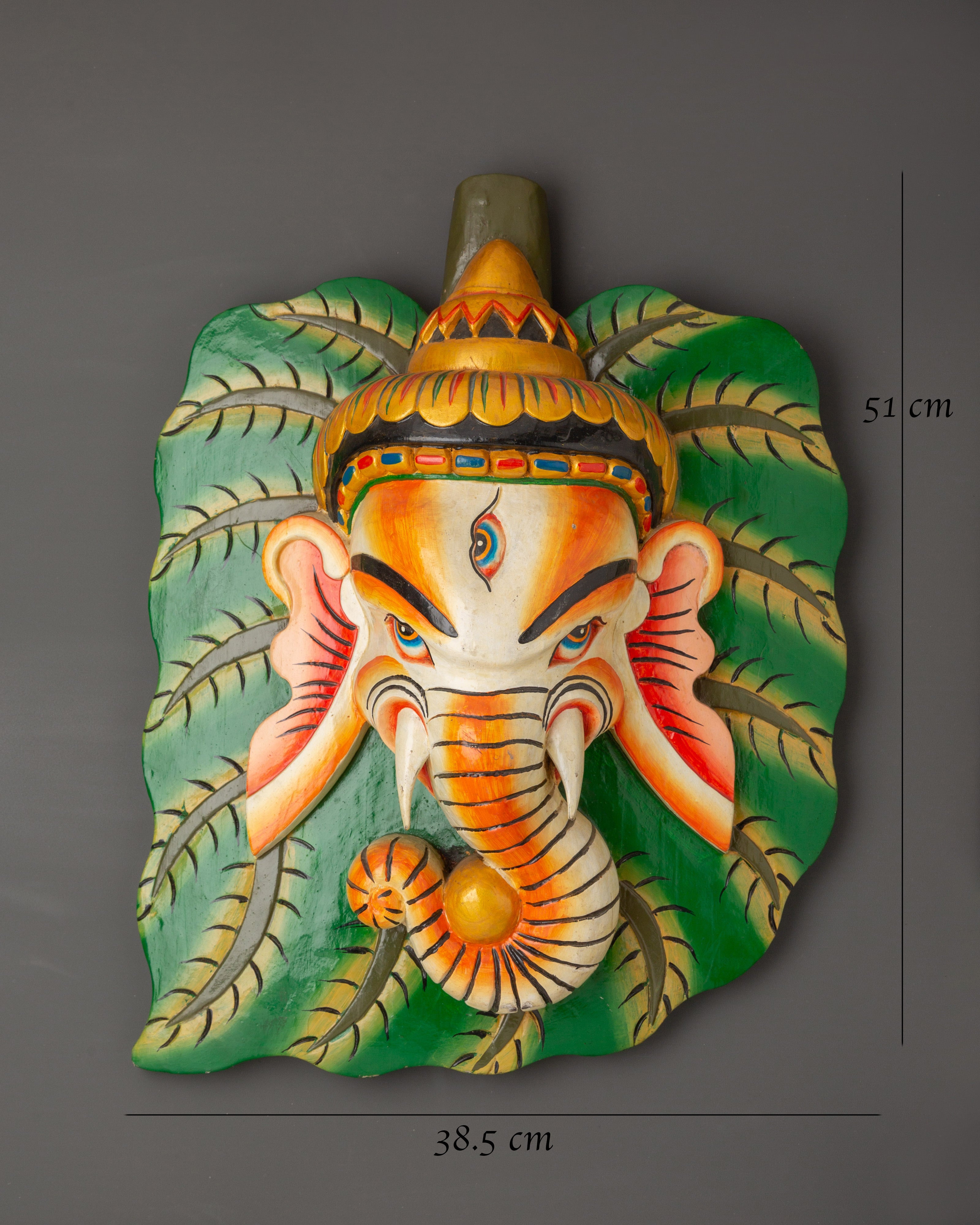 Ganesha Leaf Wall Plaque | for Spiritual and Home Decor