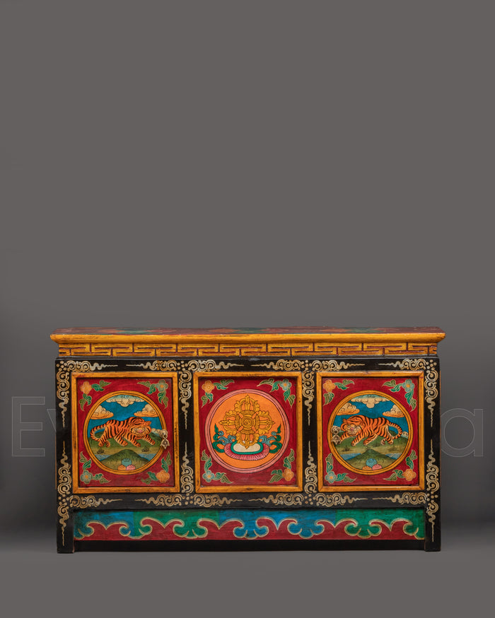 Tibetan Cabinet with Door | Buddhist Altar Storage