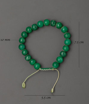 Green Artificial Stone Bracelet | Jade Look Mala for Meditation and Energy
