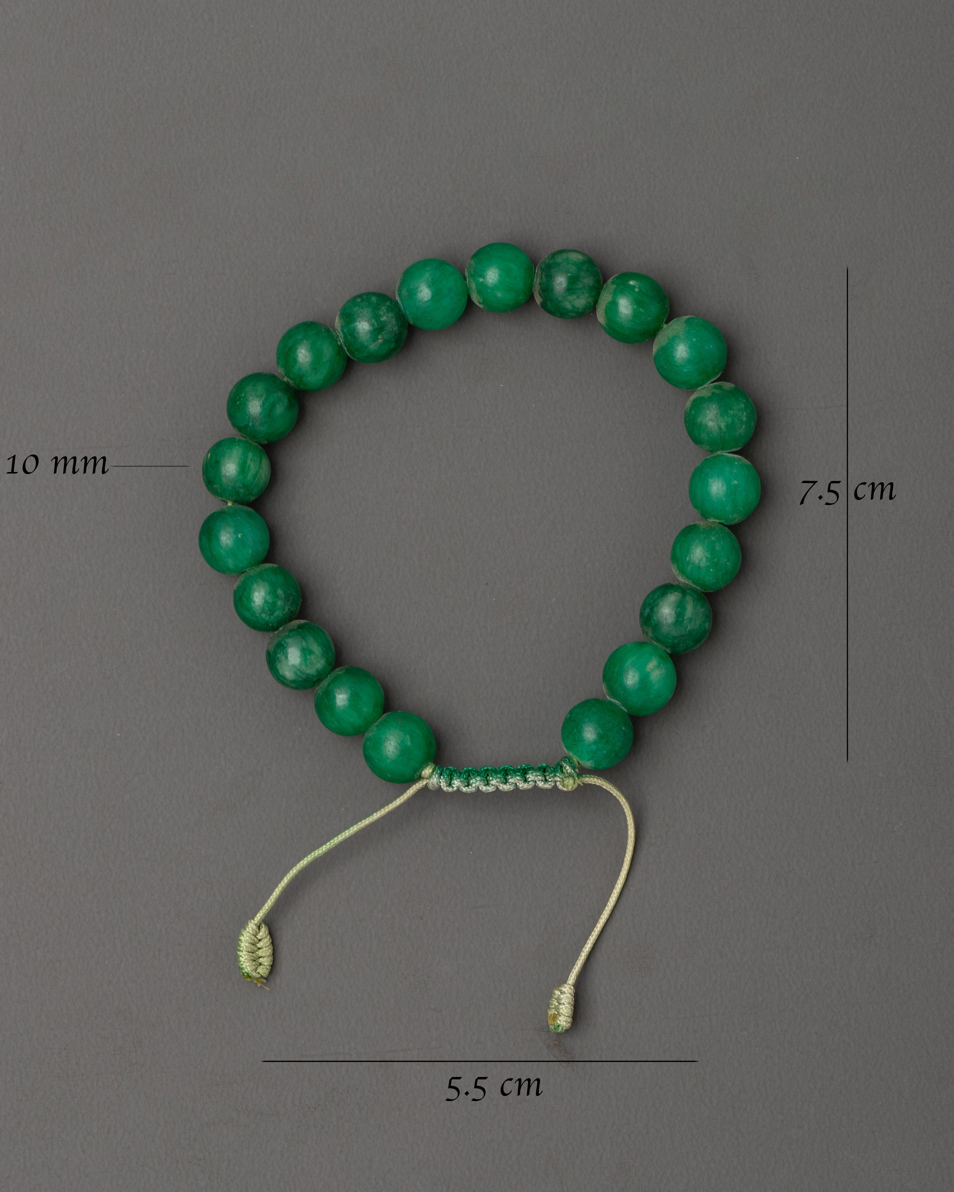 Green Artificial Stone Bracelet | Jade Look Mala for Meditation and Energy