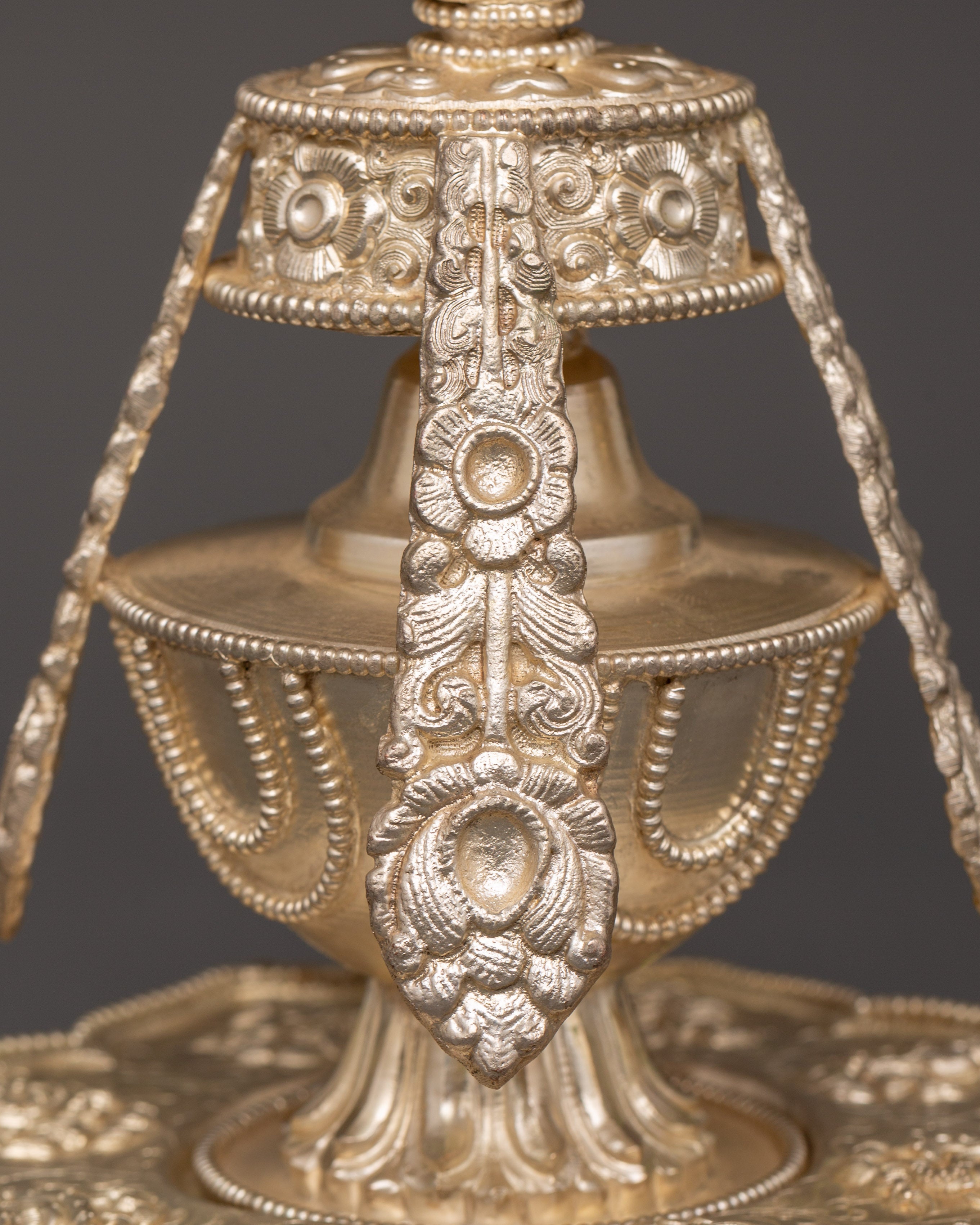 Handmade Copper Life Vase | Tibetan Ritual Vase with Silver Plated Finish