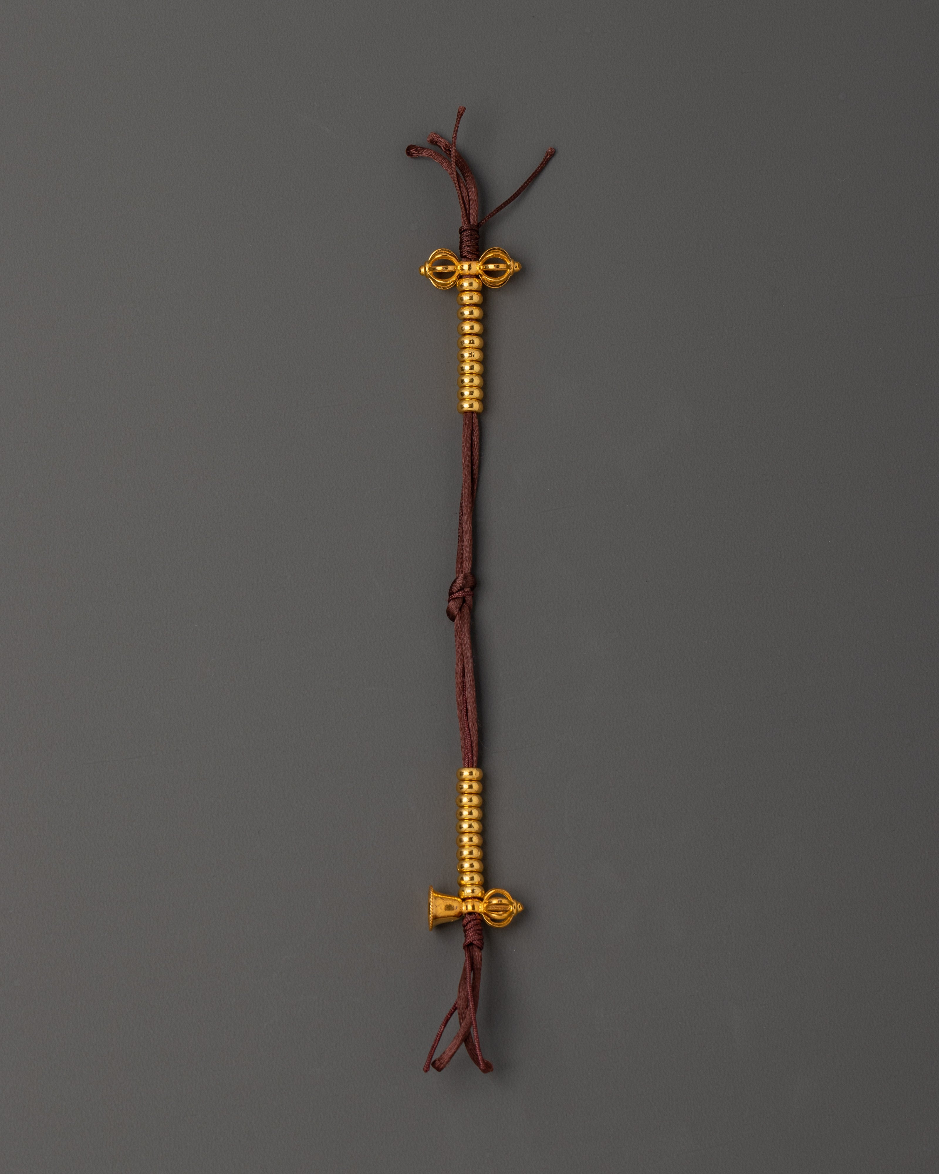 Tibetan Chupsel Ritual Cord with Vajra & Bell | Buddhist Tantric Accessory for Altar or Robe