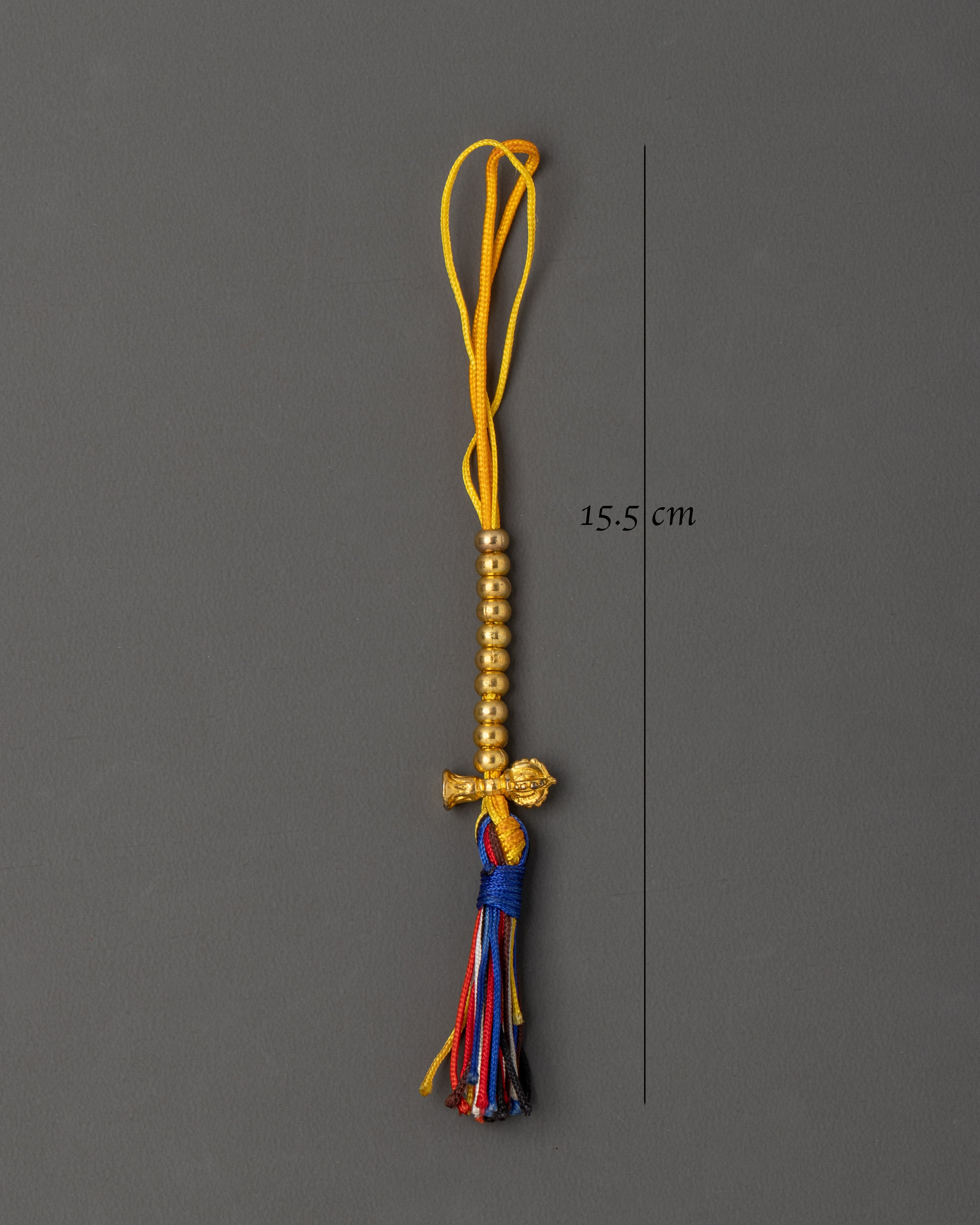 Handcrafted Tibetan Chupsel | Buddhist Ritual String with Gold Color Tassels