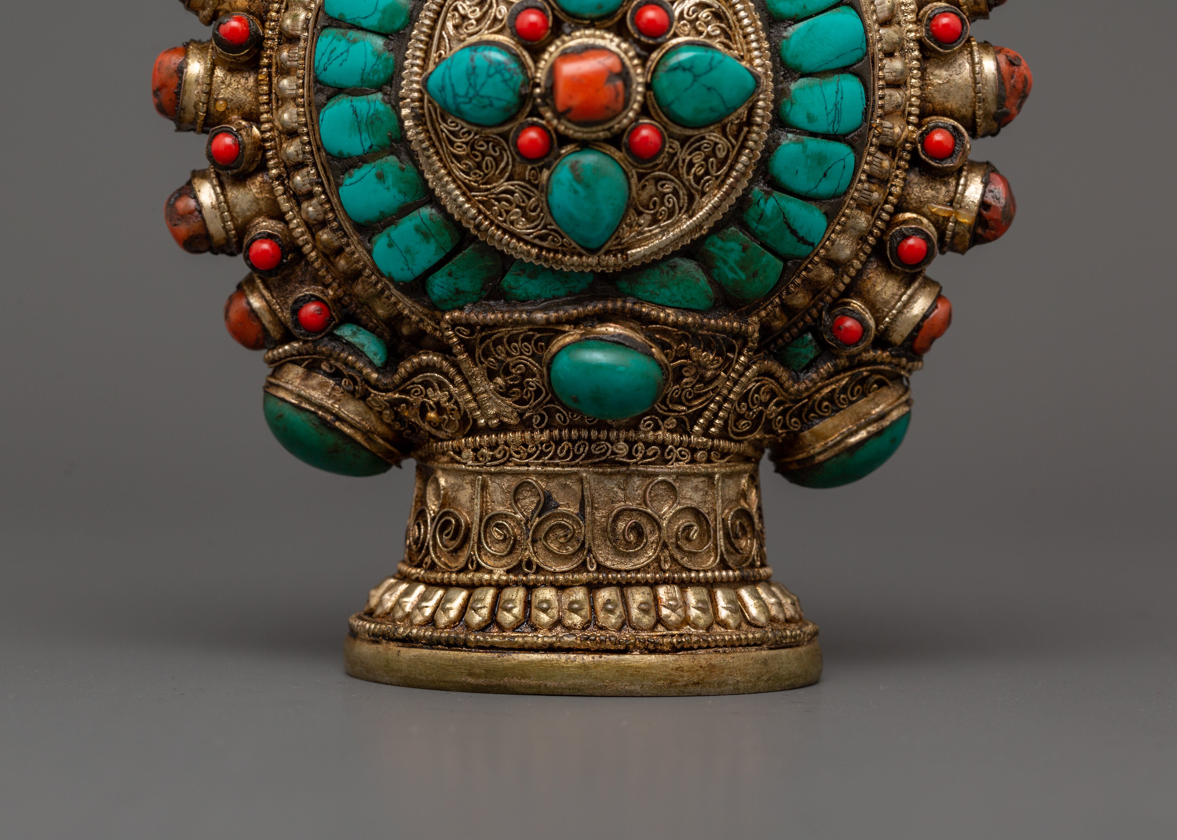 Coral Inlaid Snuff Bottle | Tibetan Ritual Bottle