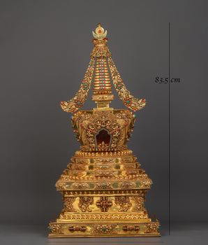 Stupa with Gold Plating | Sacred Meditation Symbol